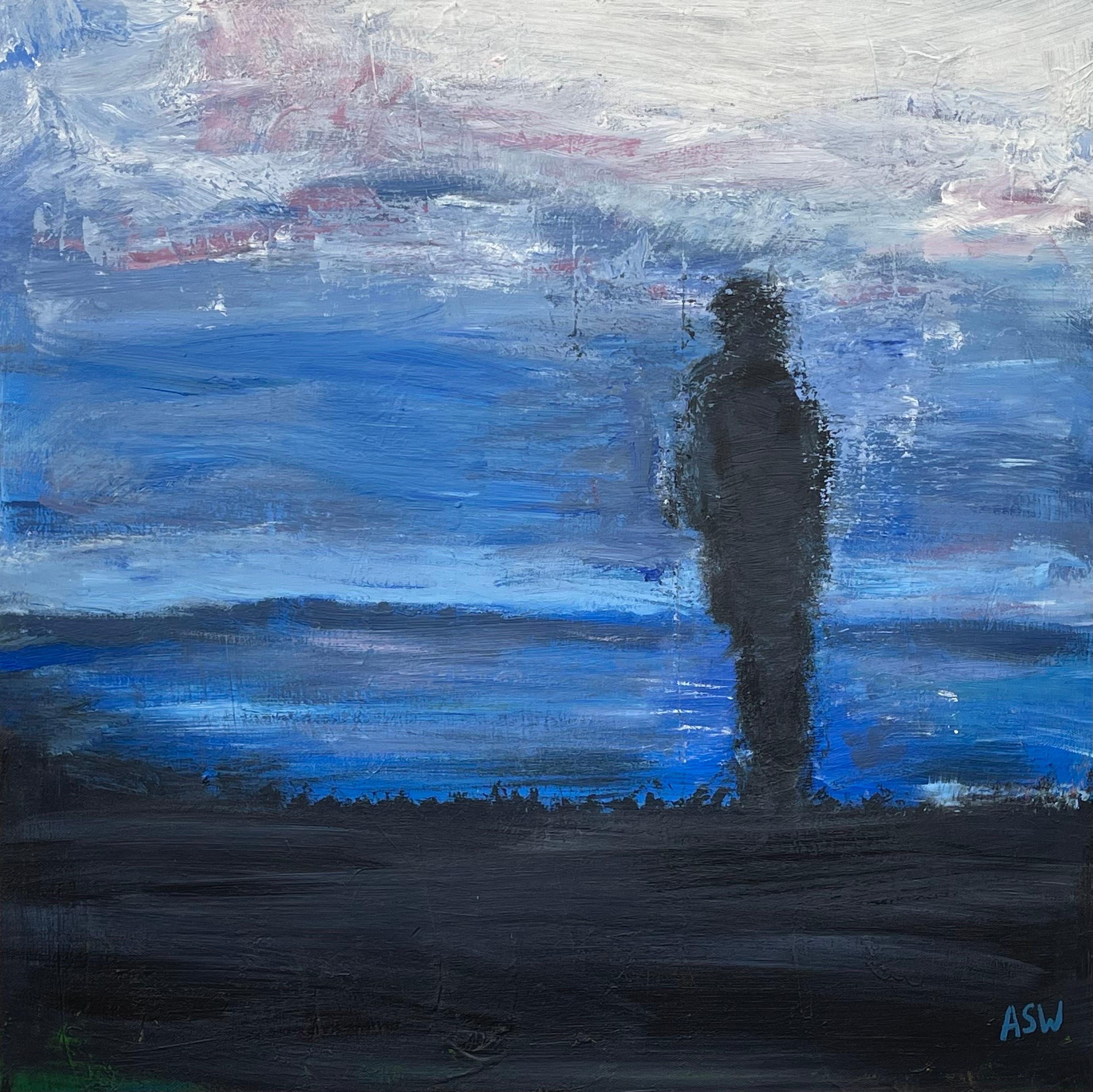 Peinture originale « Contemplation » de l'artiste britannique contemporain Man on the Hill en vente 2