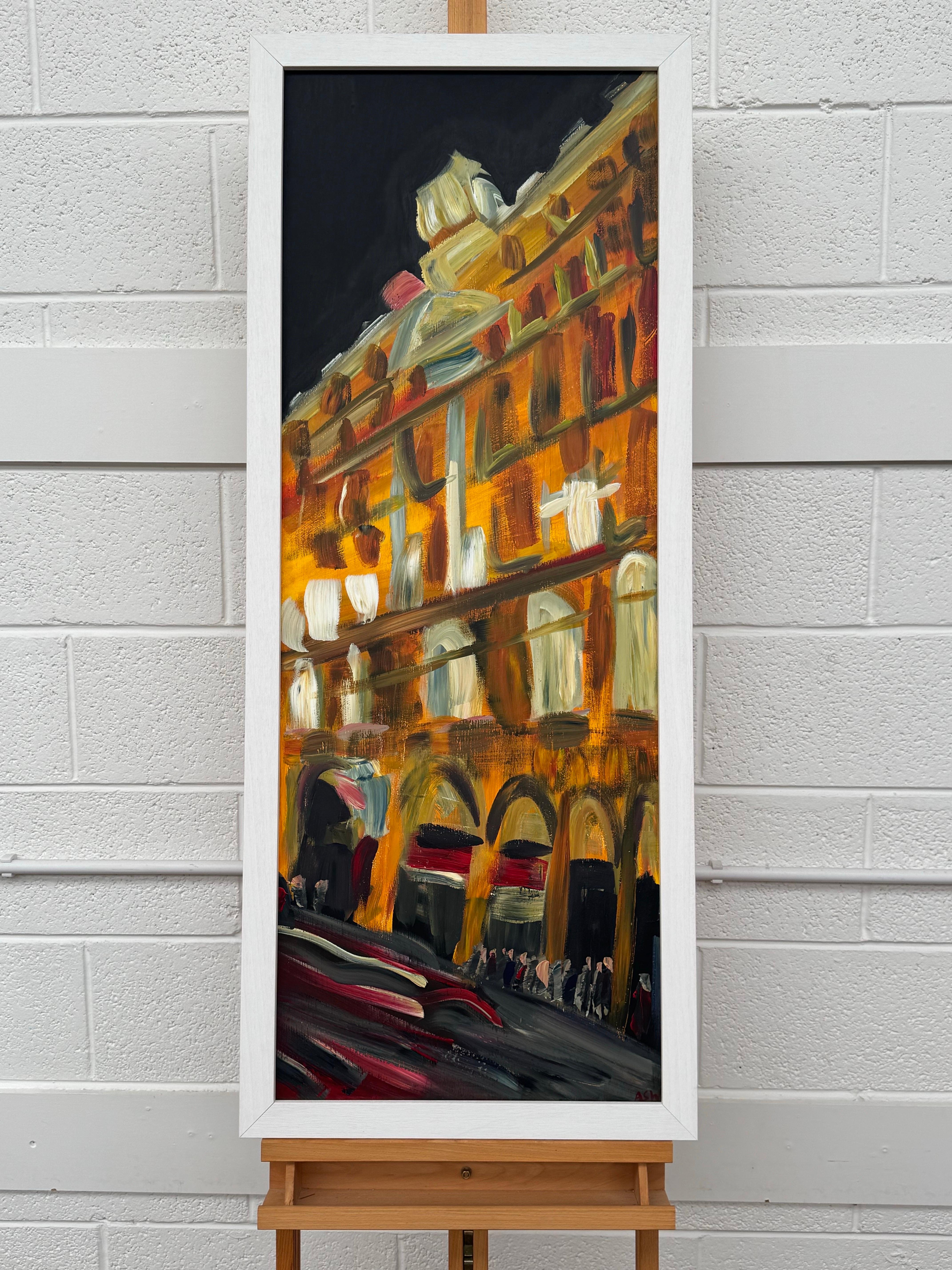 Manchester Abstract Expressionist Art by Contemporary Artist - a Rare Early Work - Brown Abstract Painting by Angela Wakefield