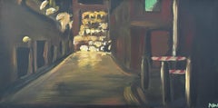 Manchester Back Alley - Dark Urban Landscape Art by Contemporary British Artist