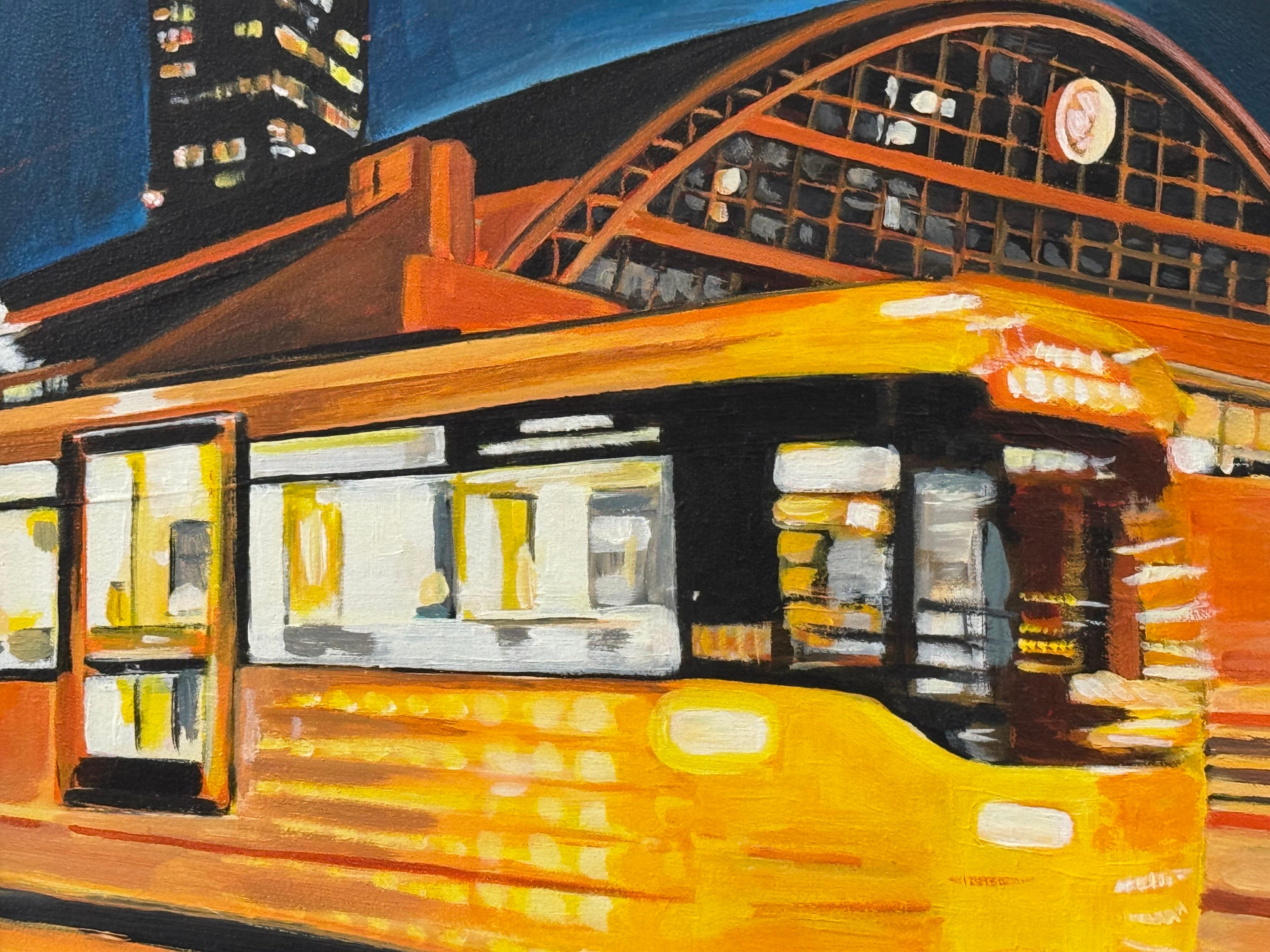 Estación central de tren de Manchester en marco de bronce por artista británico contemporáneo en venta 6