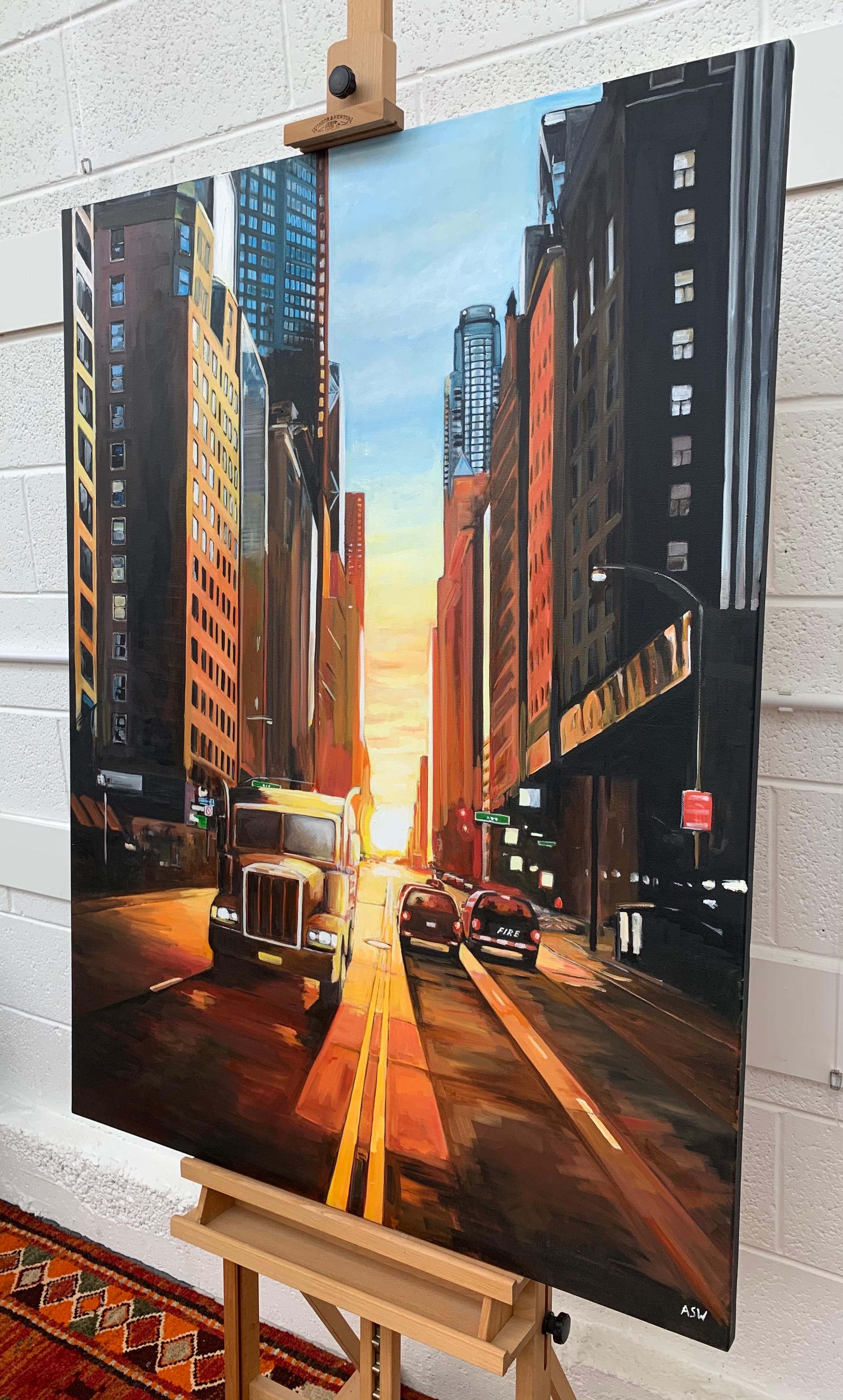 Manhattan Henge Truck Puesta de sol en Nueva York por un artista británico contemporáneo en venta 11