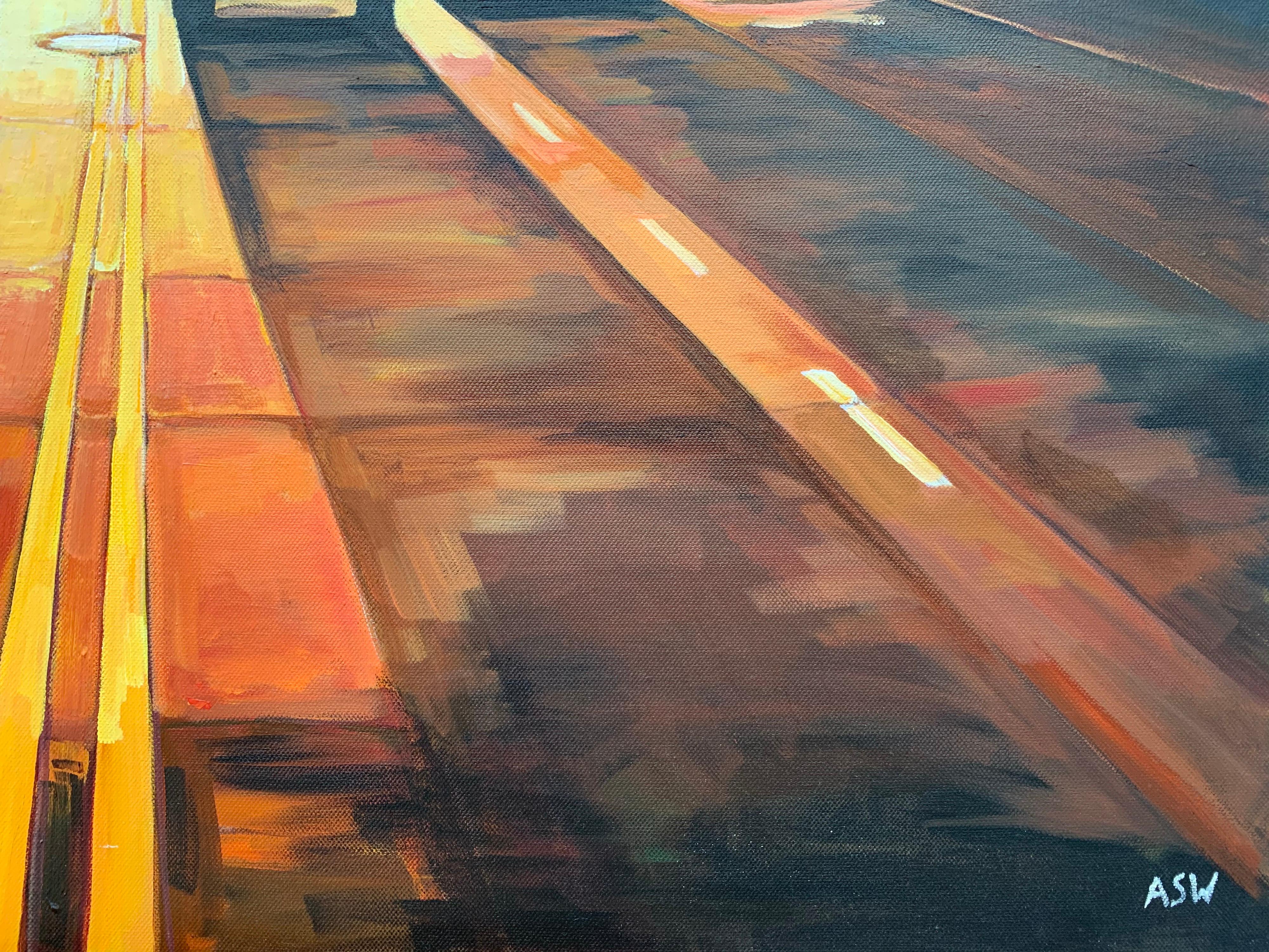 Manhattan Henge Truck Puesta de sol en Nueva York por un artista británico contemporáneo en venta 14