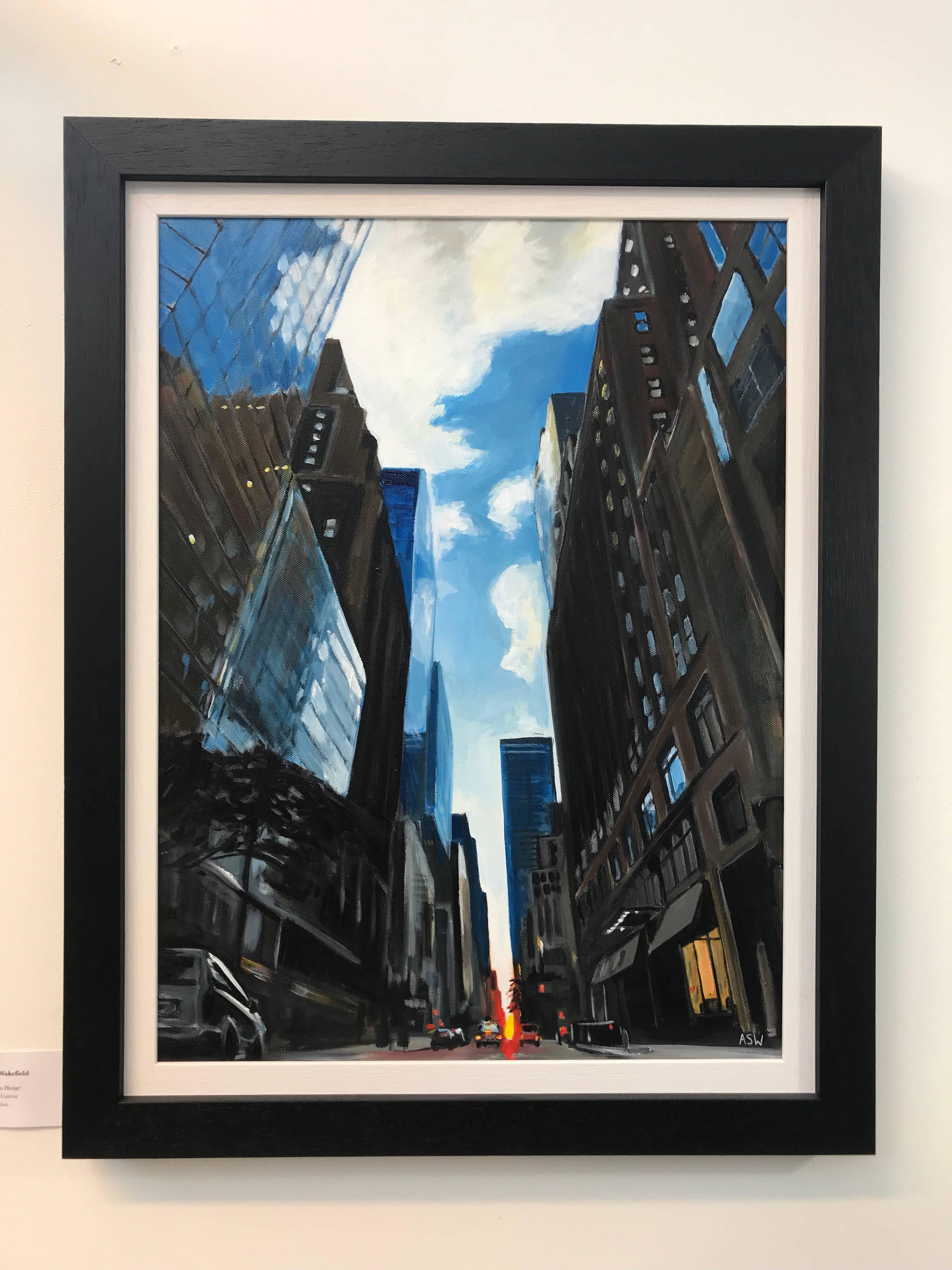Painting of Summer Sunset in New York City by Leading British Urban Artist UK 4