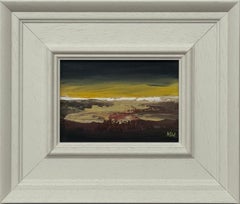 Midnight Ember - Miniature Abstract Landscape Art Study by Contemporary Artist