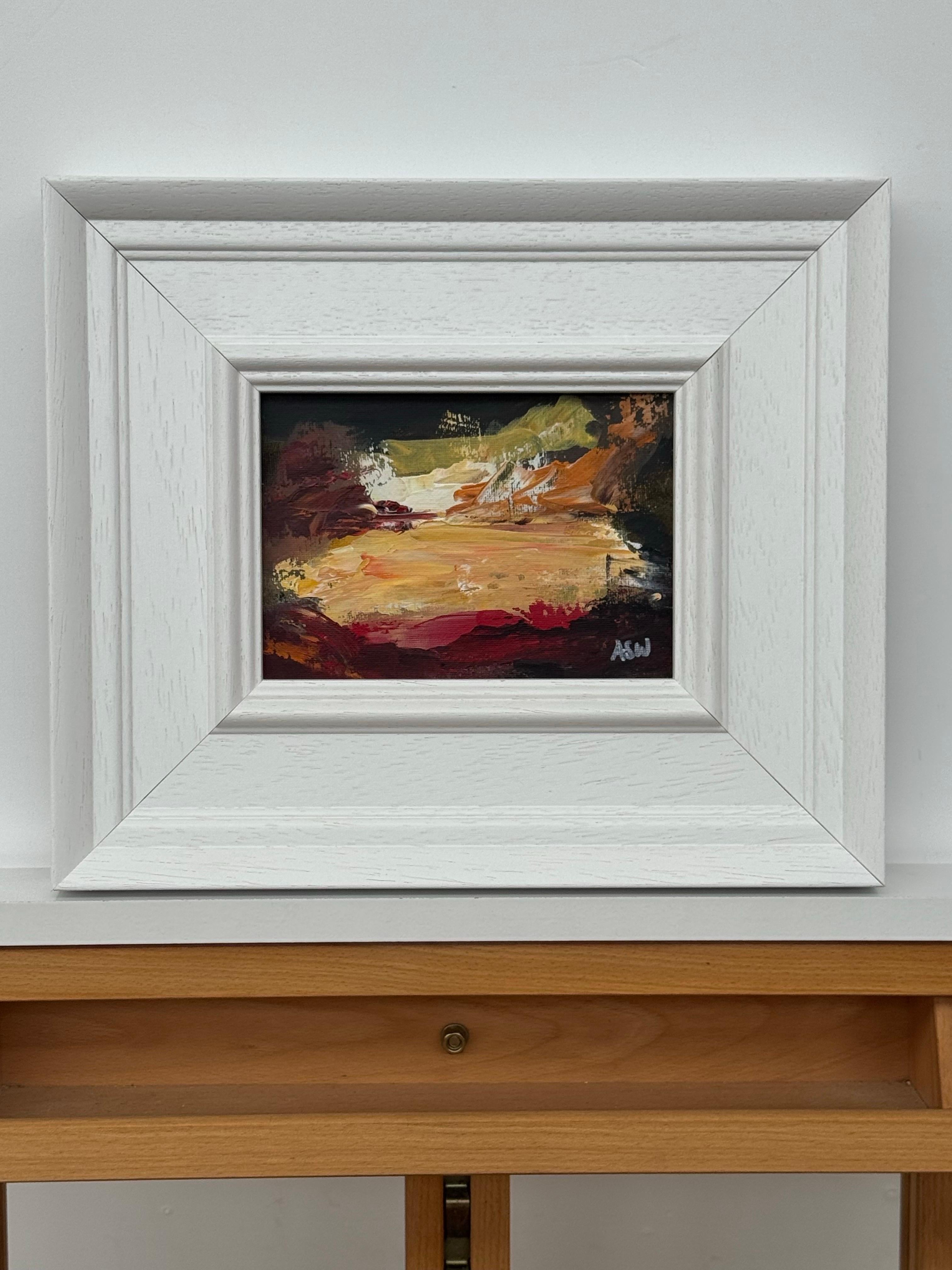 Abstrakte Miniatur-Landschaftsstudie eines zeitgenössischen Künstlers – Painting von Angela Wakefield