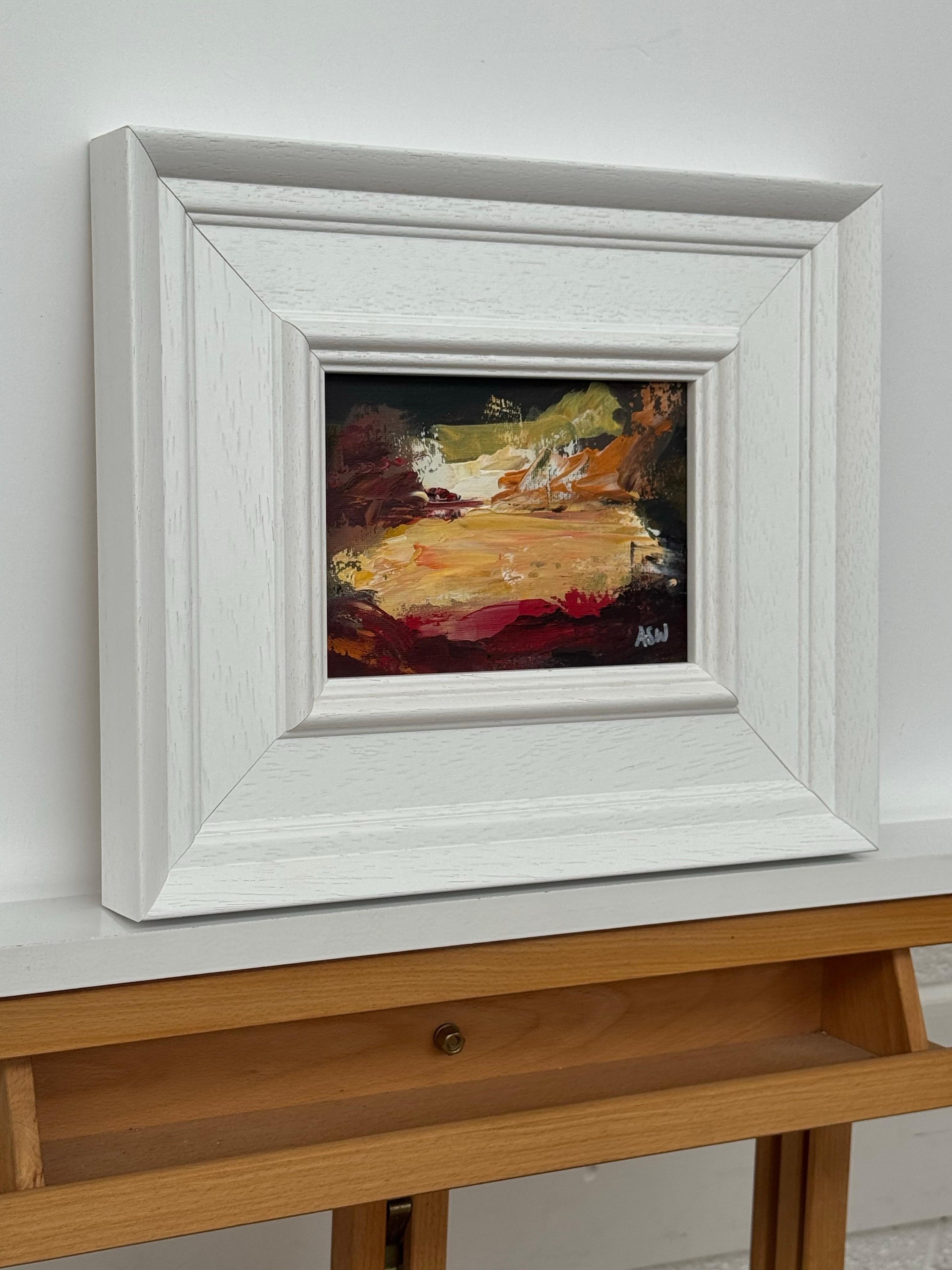 Abstrakte Miniatur-Landschaftsstudie eines zeitgenössischen Künstlers (Zeitgenössisch), Painting, von Angela Wakefield