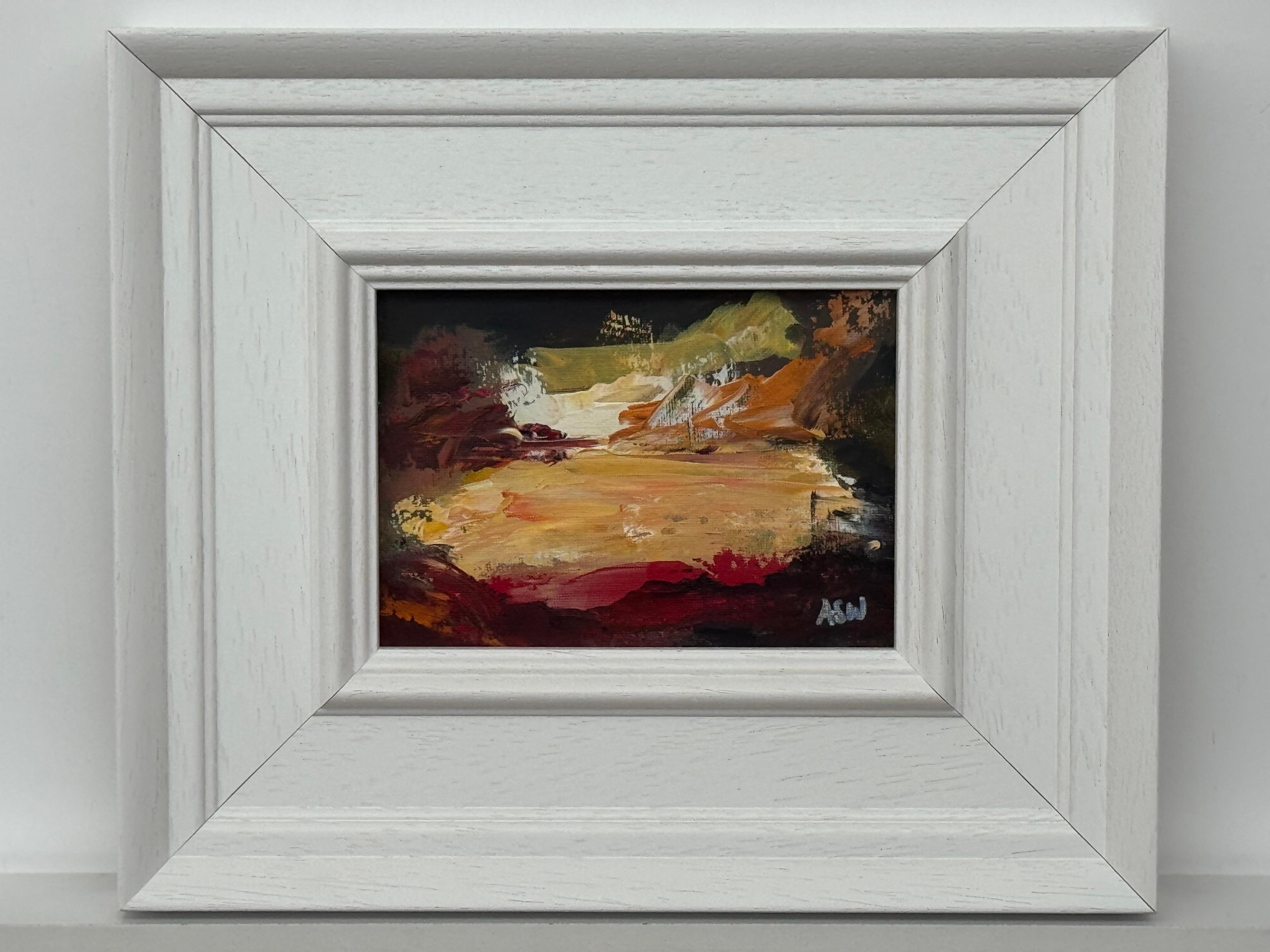Abstrakte Miniatur-Landschaftsstudie der zeitgenössischen Künstlerin Angela Wakefield

Kunst misst 7 x 5 Zoll
Rahmen misst 13 x 11 Zoll

Titel: 
Künstlerin: Angela Wakefield
Medium: Acryl auf Karton (Palettenmessertechnik)
Abmessungen: 7 x 5 Zoll