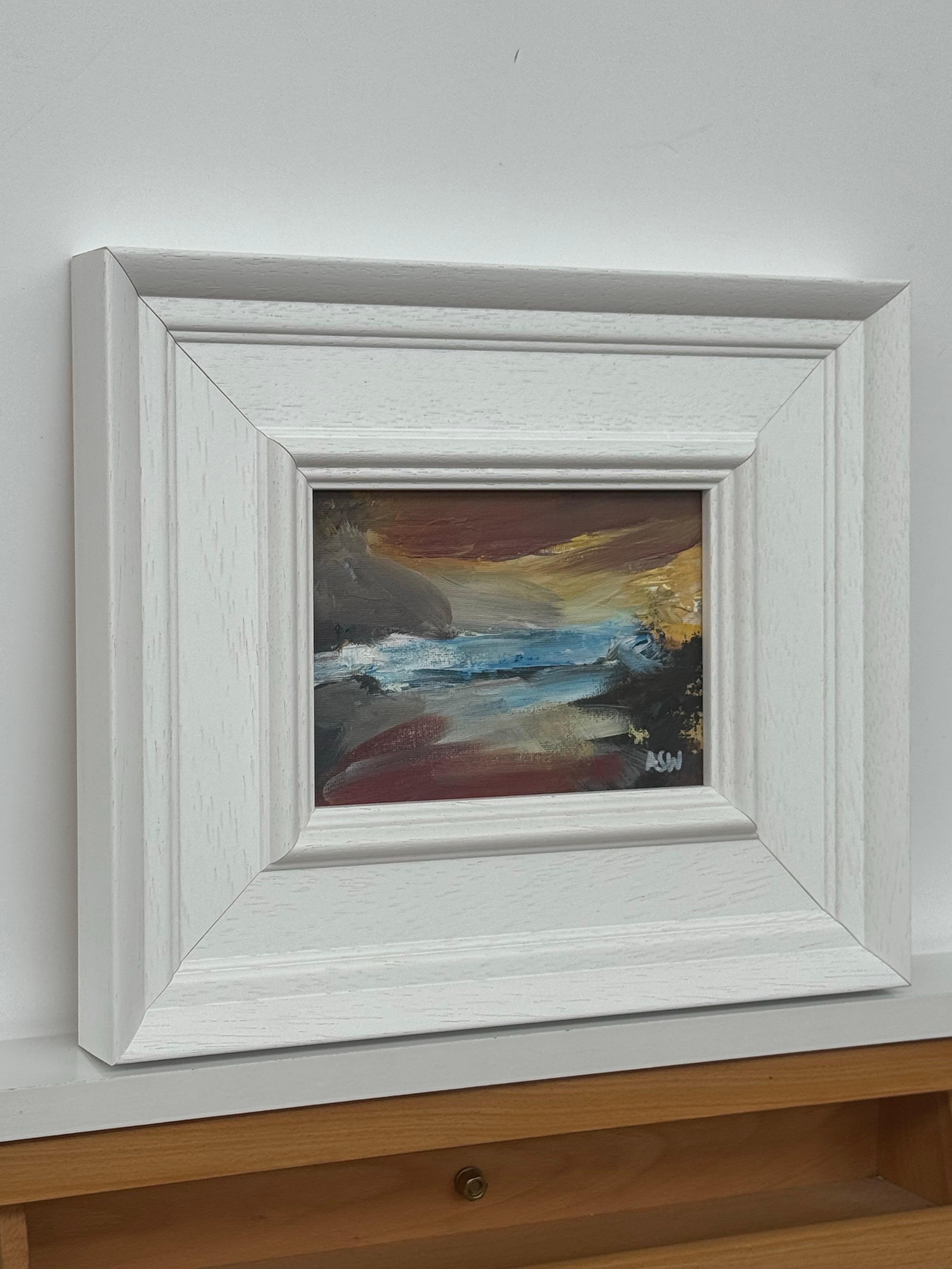 Angela Wakefield Landscape Painting – Abstrakte Miniatur-Landschaftsstudie eines zeitgenössischen Künstlers