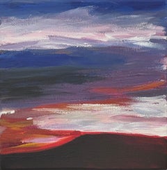 Miniature Abstract Landscape Sky Painting English Countryside by British Artist