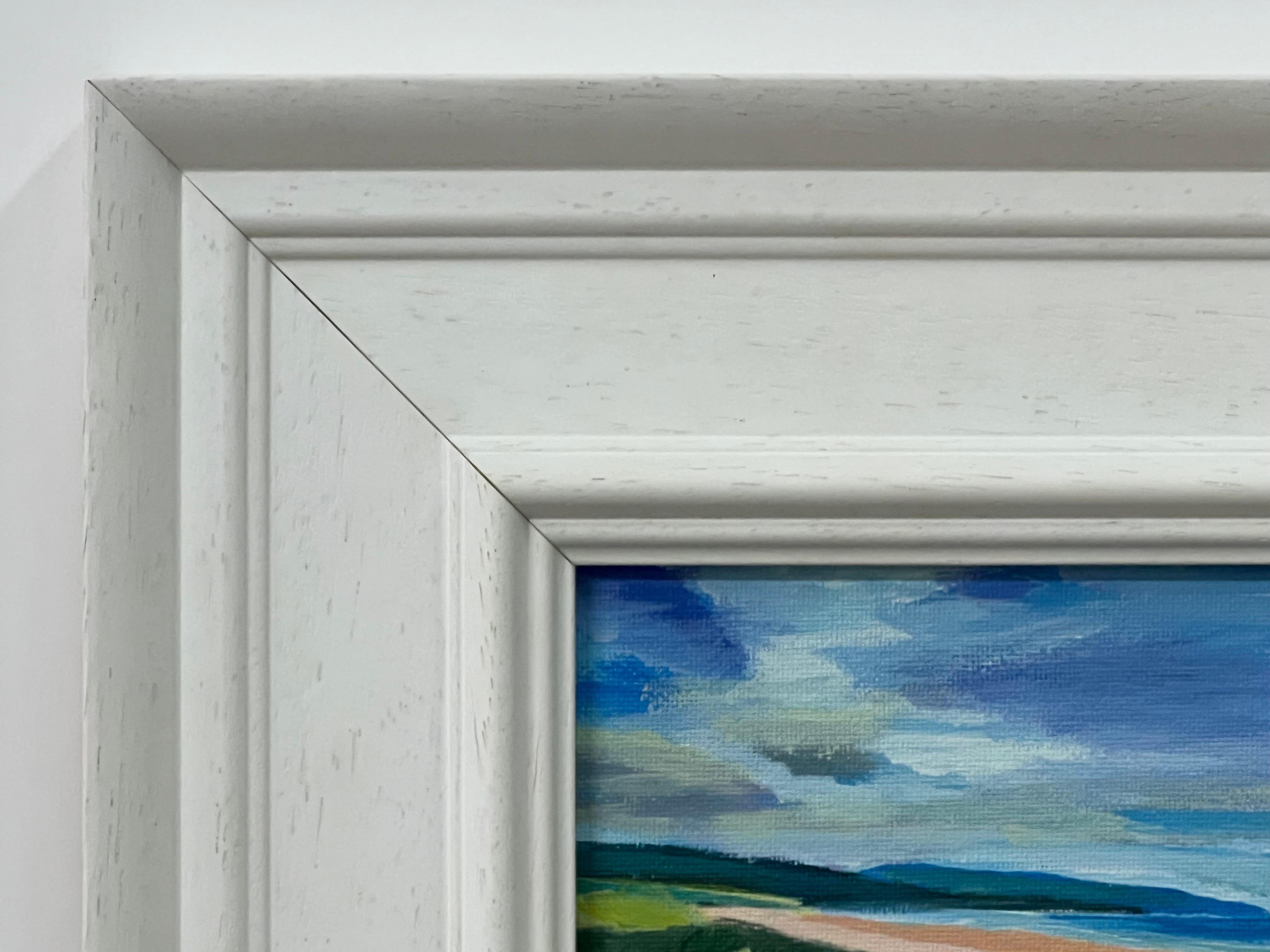 Miniature Beach Landscape of East Coast of Scottish Highlands by British Artist For Sale 3