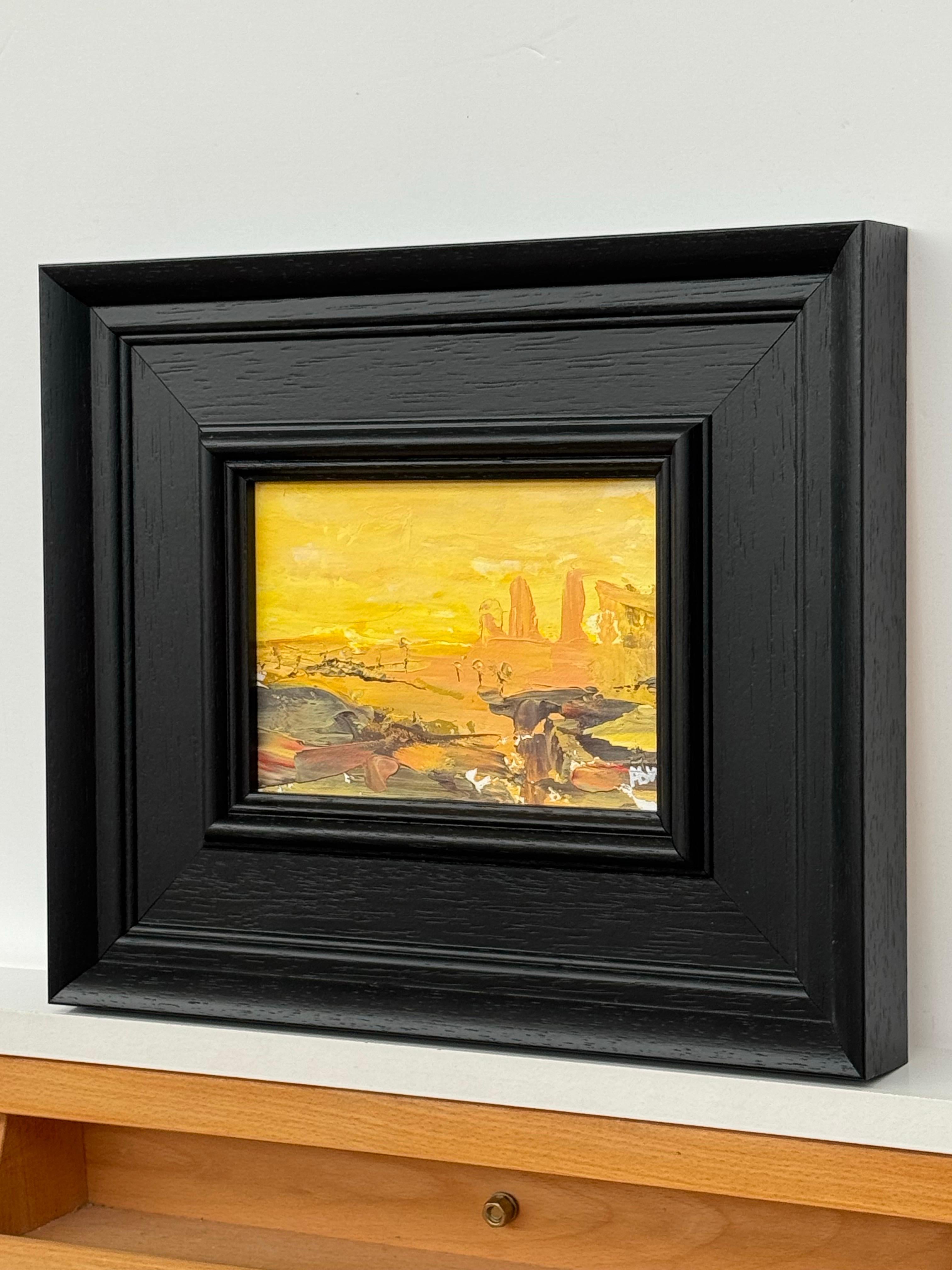 Miniatura del paesaggio urbano di Los Angeles California realizzata da un artista contemporaneo - Abstract Painting Nero di Angela Wakefield