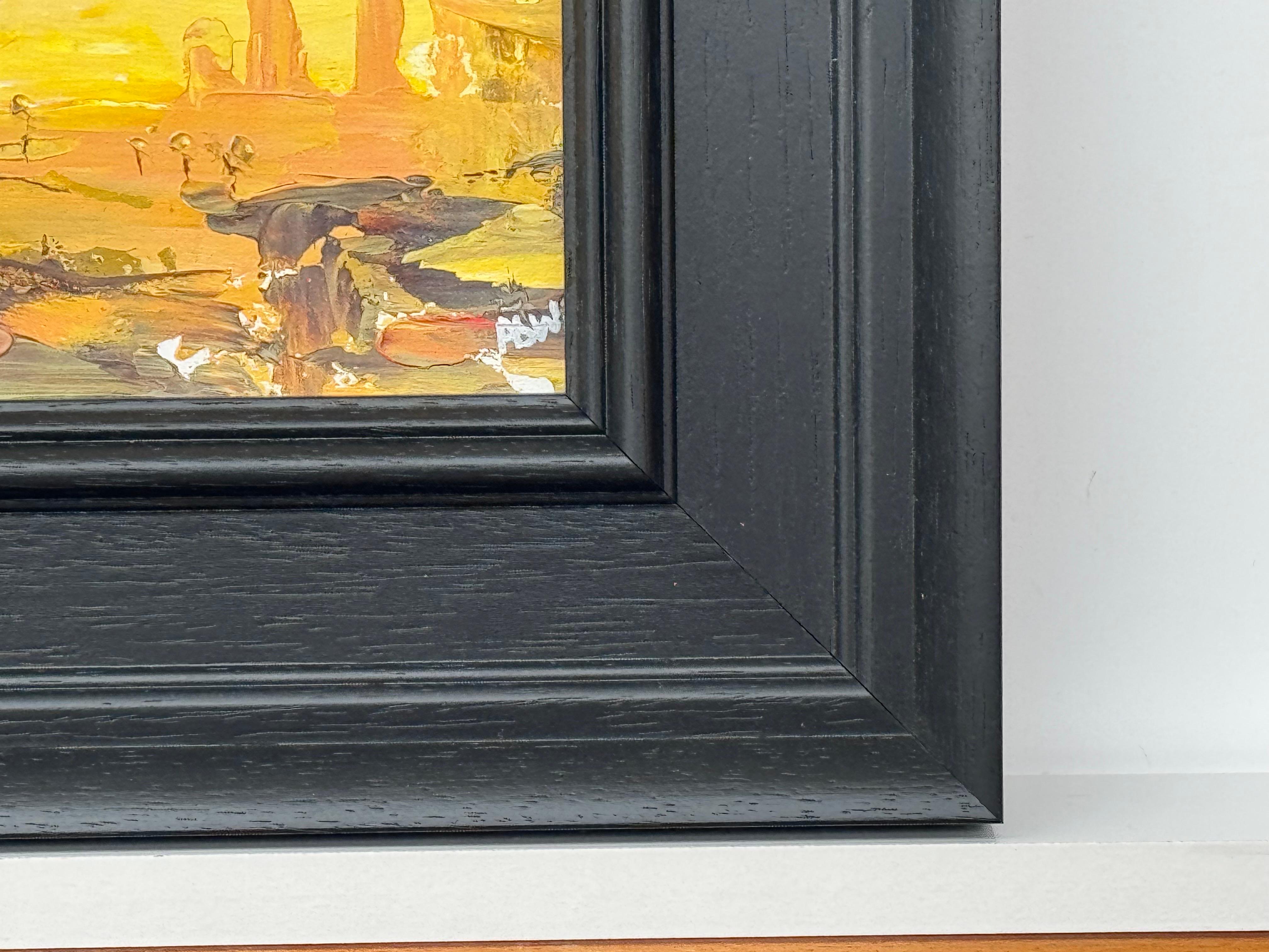 Miniatura del paesaggio urbano di Los Angeles California dell'artista contemporanea Angela Wakefield. Studio astratto espressivo che utilizza i gialli dorati. 

L'arte misura 7 x 5 pollici
La cornice misura 13 x 11 pollici

Angela Wakefield 
Studio