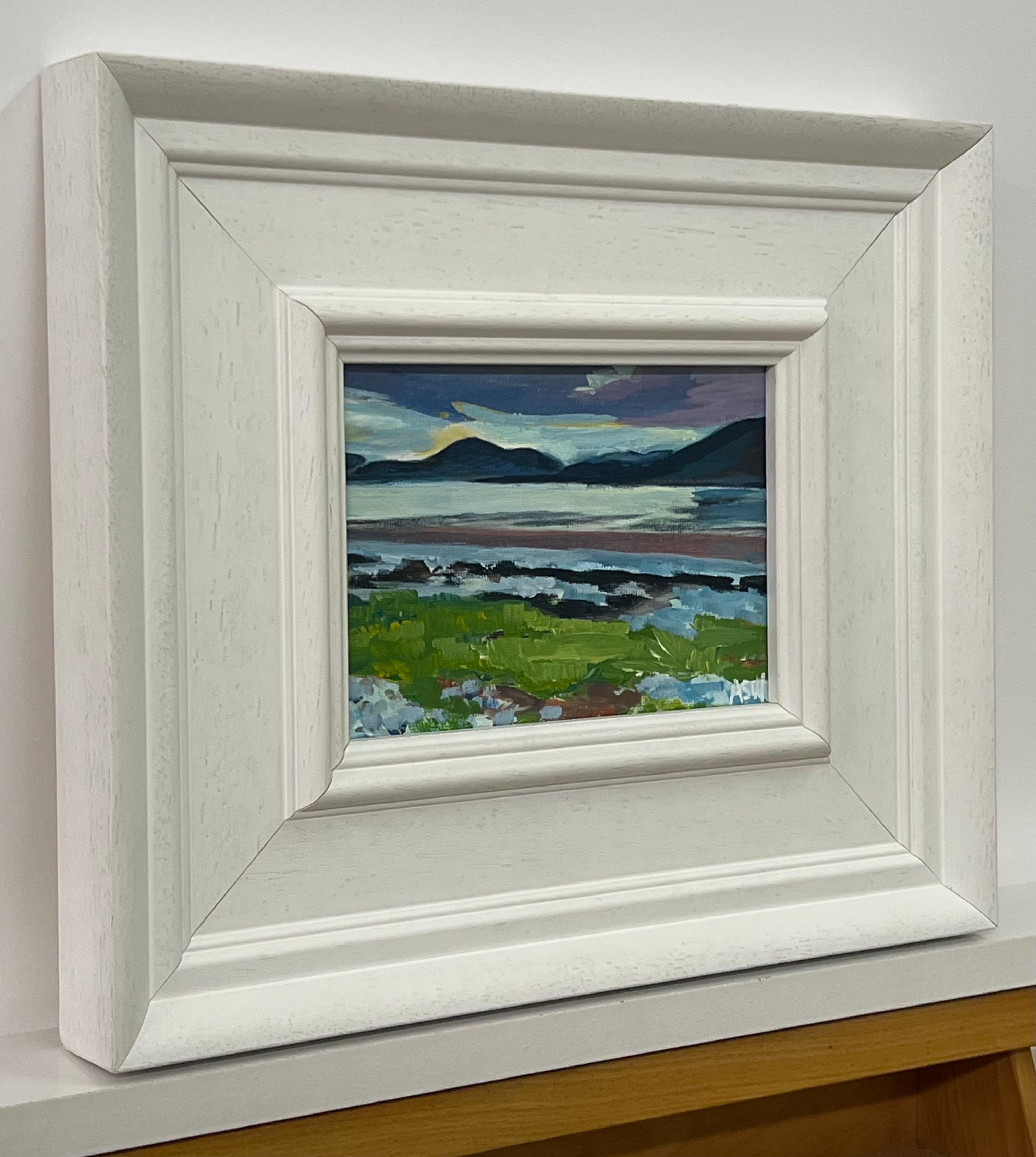 Miniature Landscape of Fort William in the Scottish Highlands by British Artist - Painting by Angela Wakefield