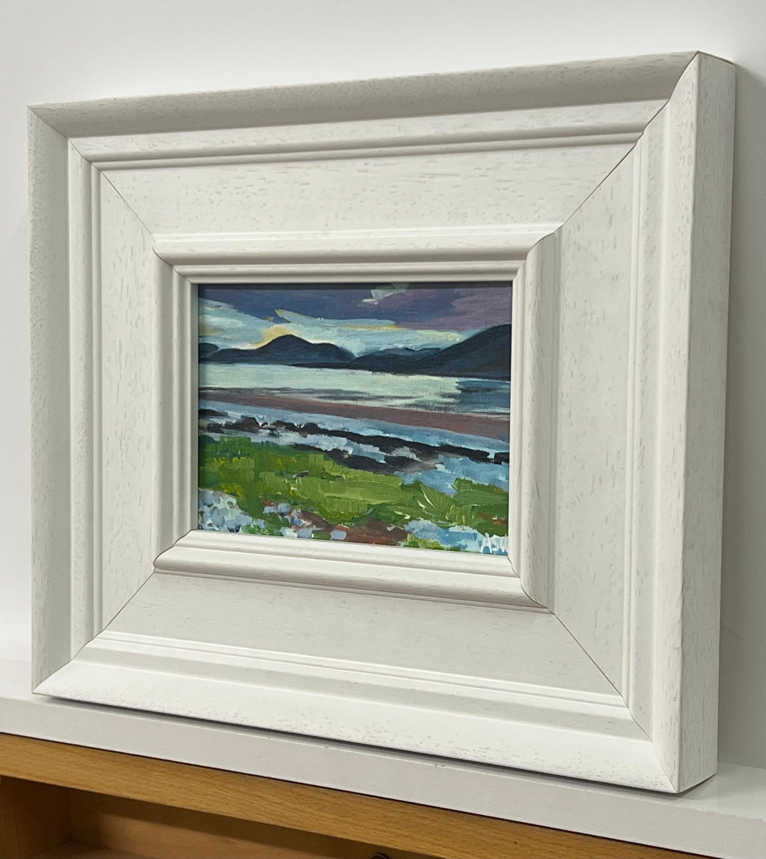 Miniature Landscape of Fort William in the Scottish Highlands by British Artist - Contemporary Painting by Angela Wakefield
