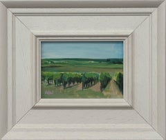 Miniature Landscape of French Vineyard in Wine Region using Pastel Shades