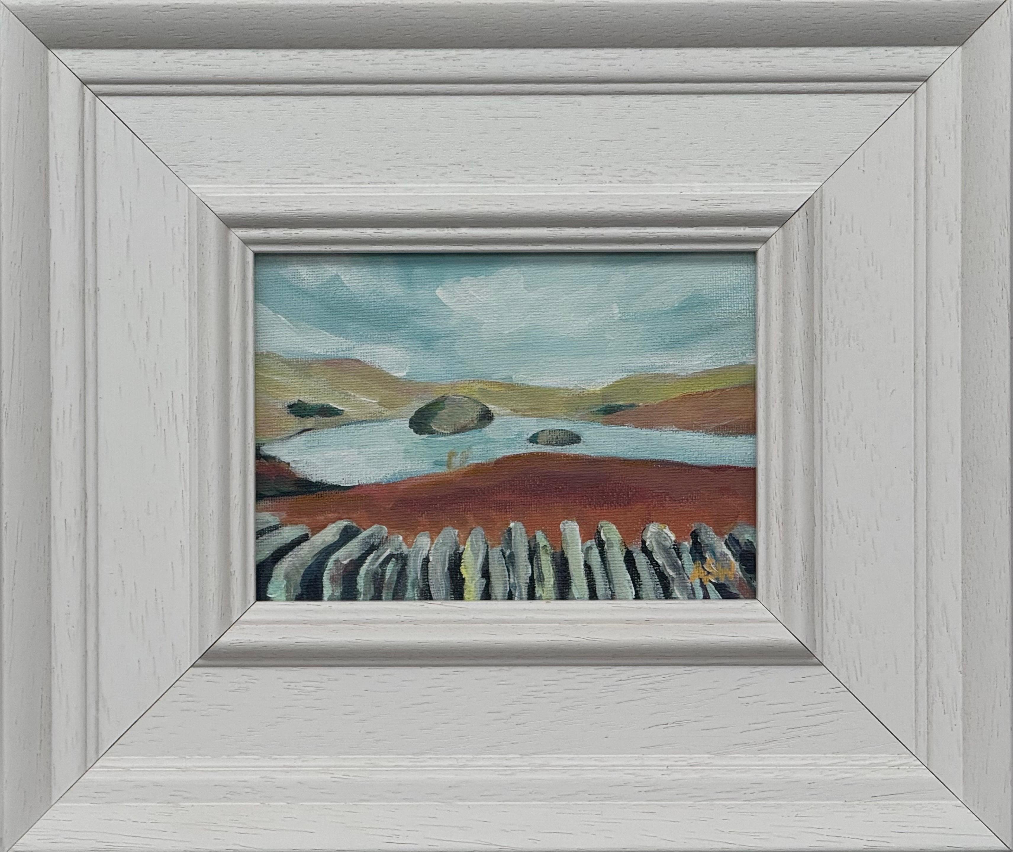 Miniature Landscape of Haweswater with Dry Stone Wall in Lake District England