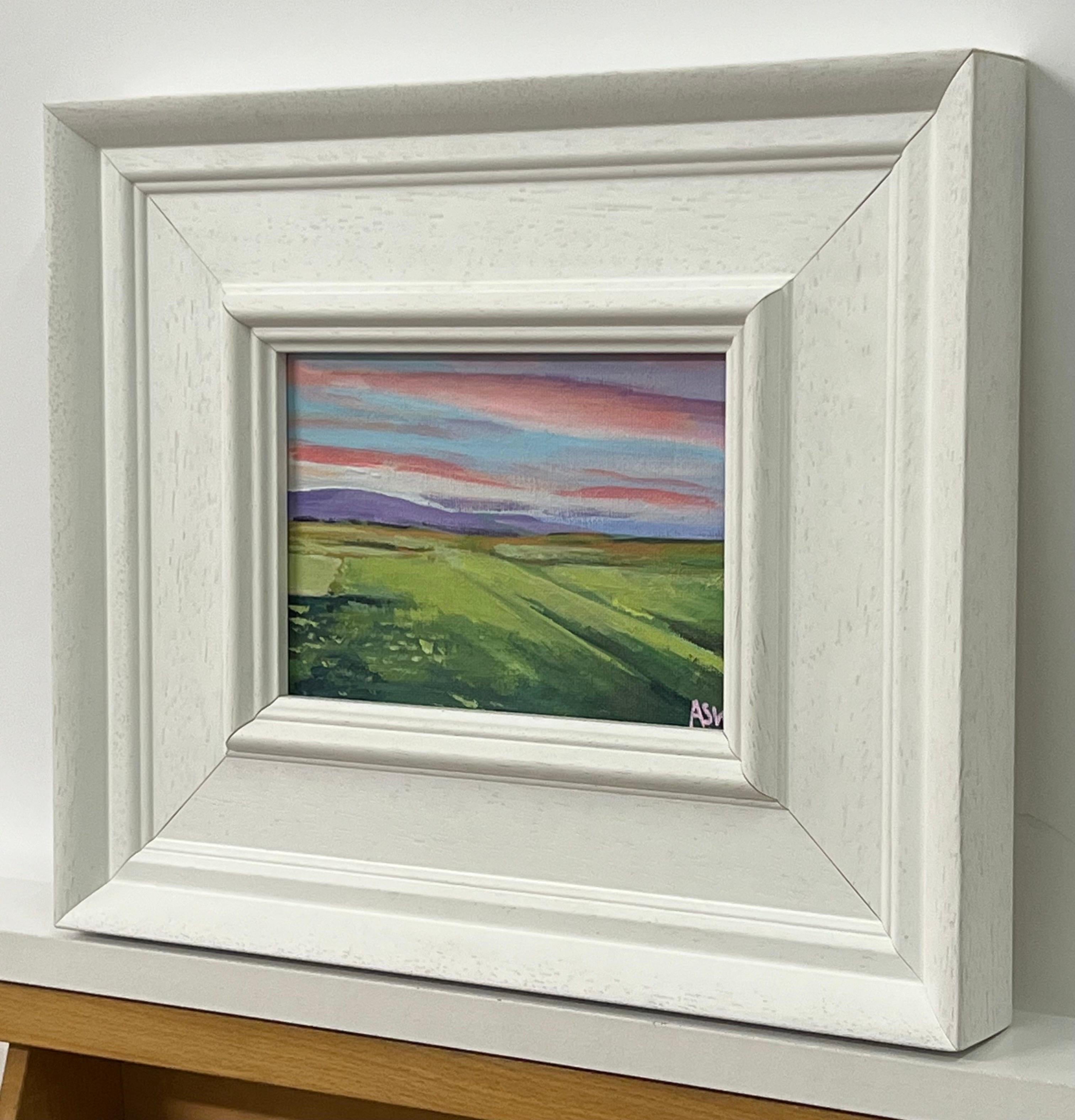 Miniature Landscape of the East Coast of the Scottish Highlands by Contemporary British Artist Angela Wakefield. Brora Beach, Scotland.

Art measures 7 x 5 inches
Frame measures 12 x 10 inches

Angela Wakefield has twice been on the front cover of