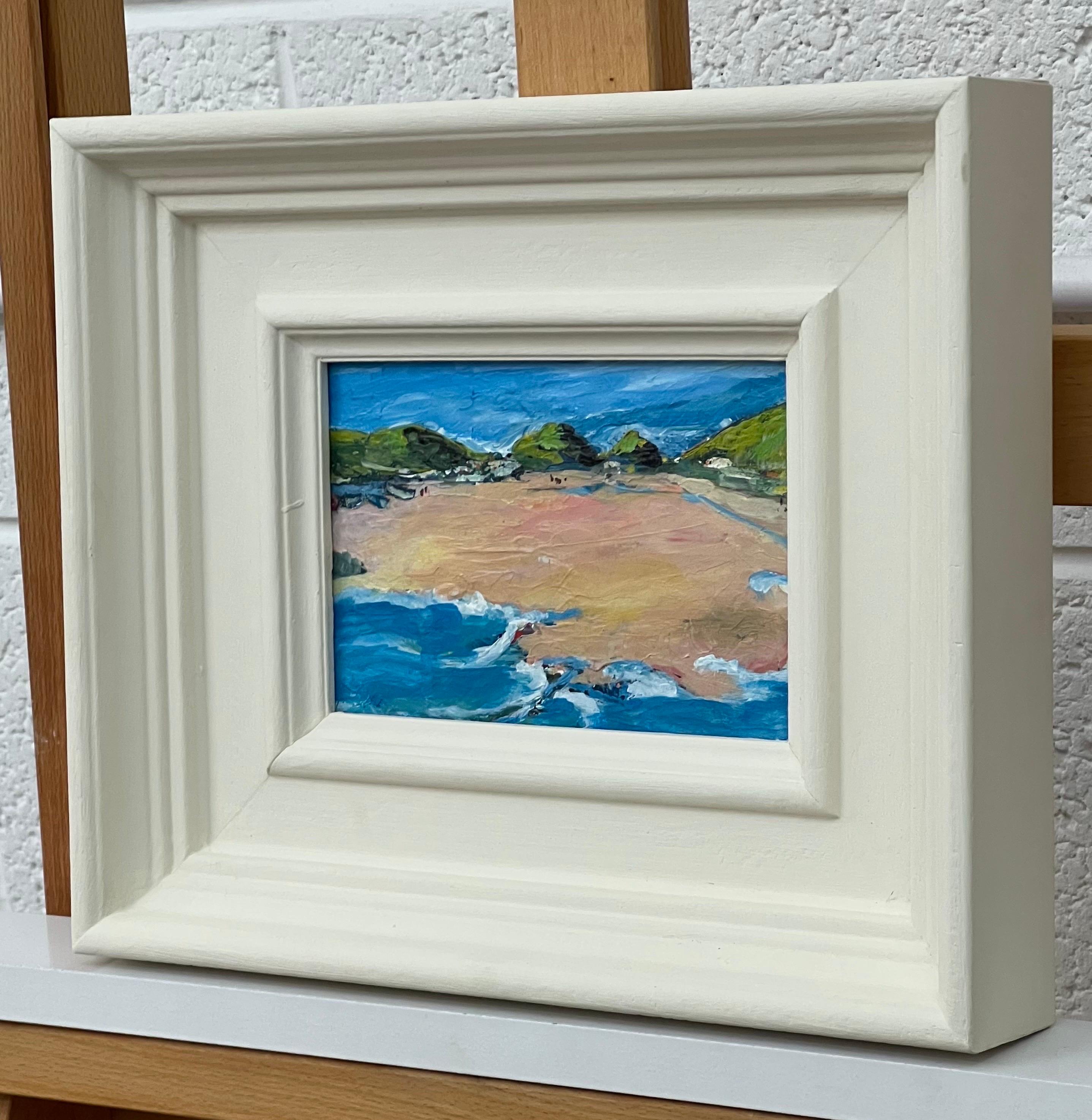 Miniature Landscape Study of Devon Coastline UK by Contemporary British Artist For Sale 1