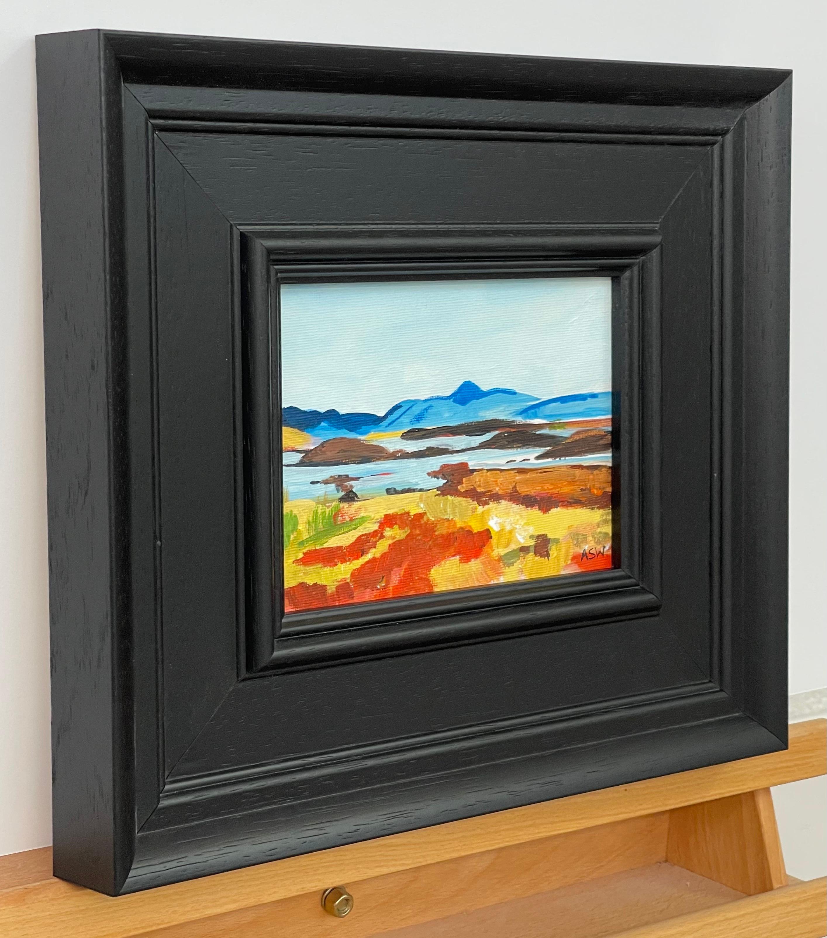 Miniature Landscape Study of Scottish Highlands by Contemporary British Artist - Painting by Angela Wakefield