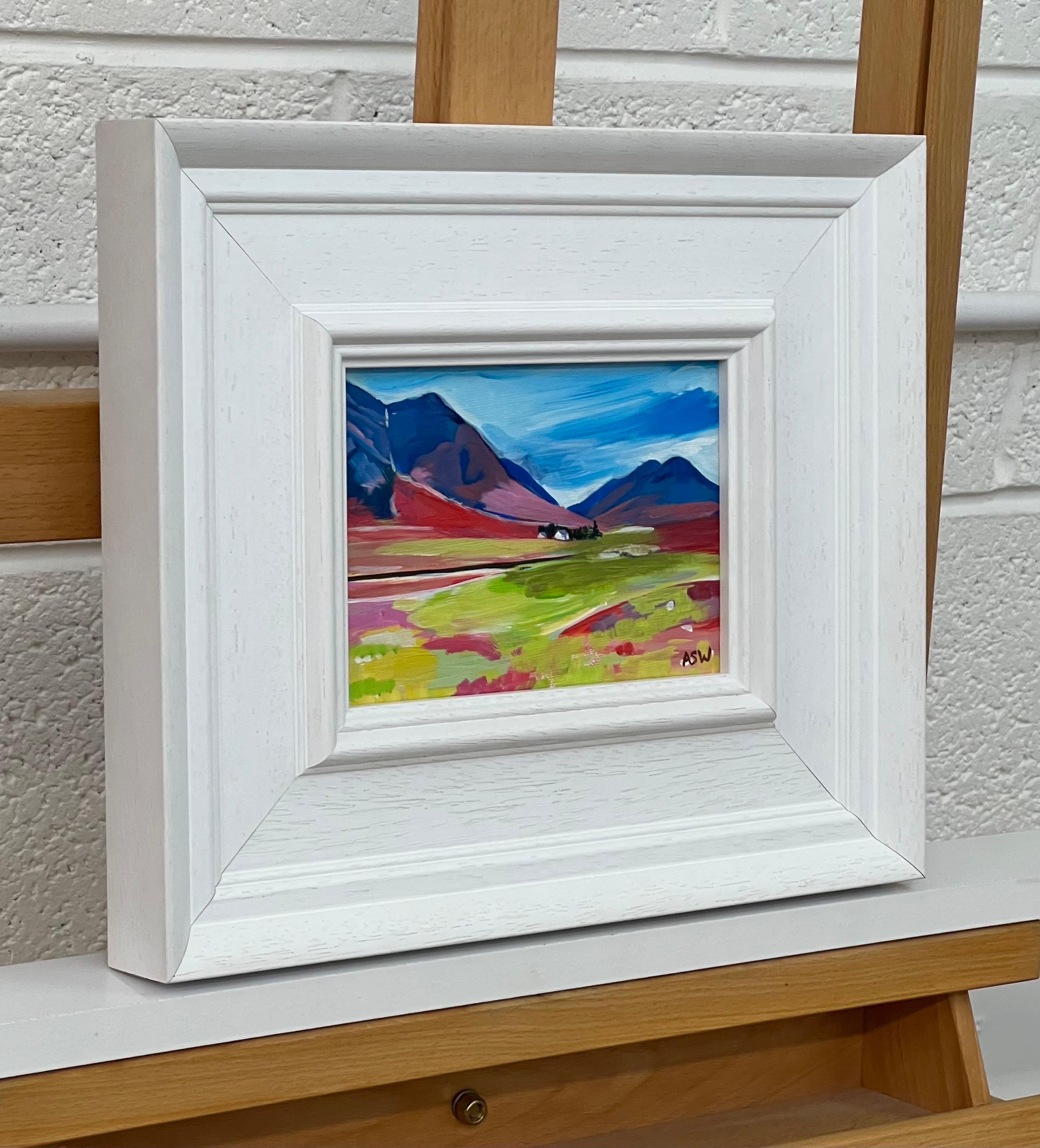 Miniature Landscape Study of Scottish Highlands by Contemporary British Artist - Painting by Angela Wakefield