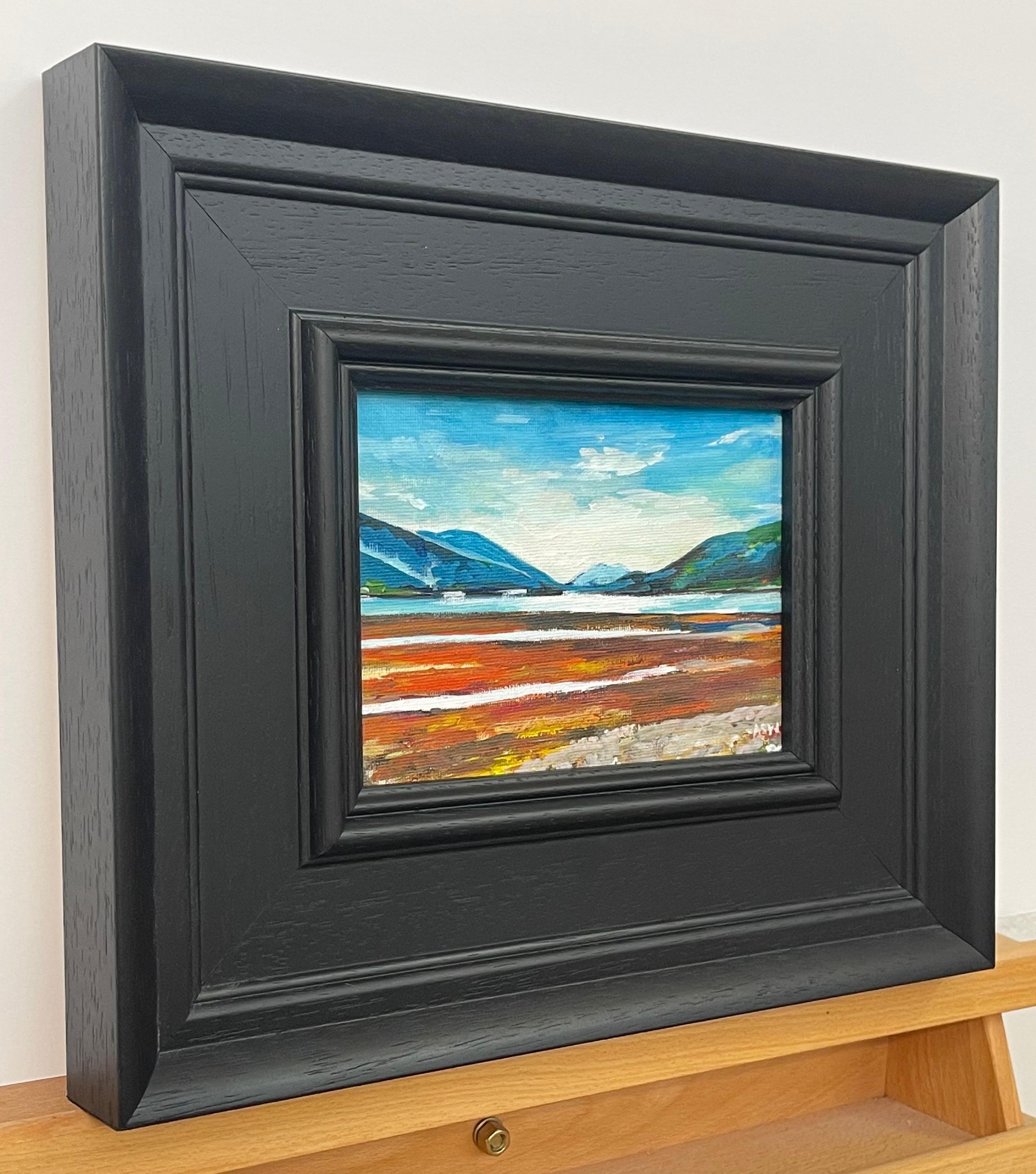 Estudio de paisaje en miniatura de las Tierras Altas de Escocia por un artista británico contemporáneo - Painting Contemporáneo de Angela Wakefield