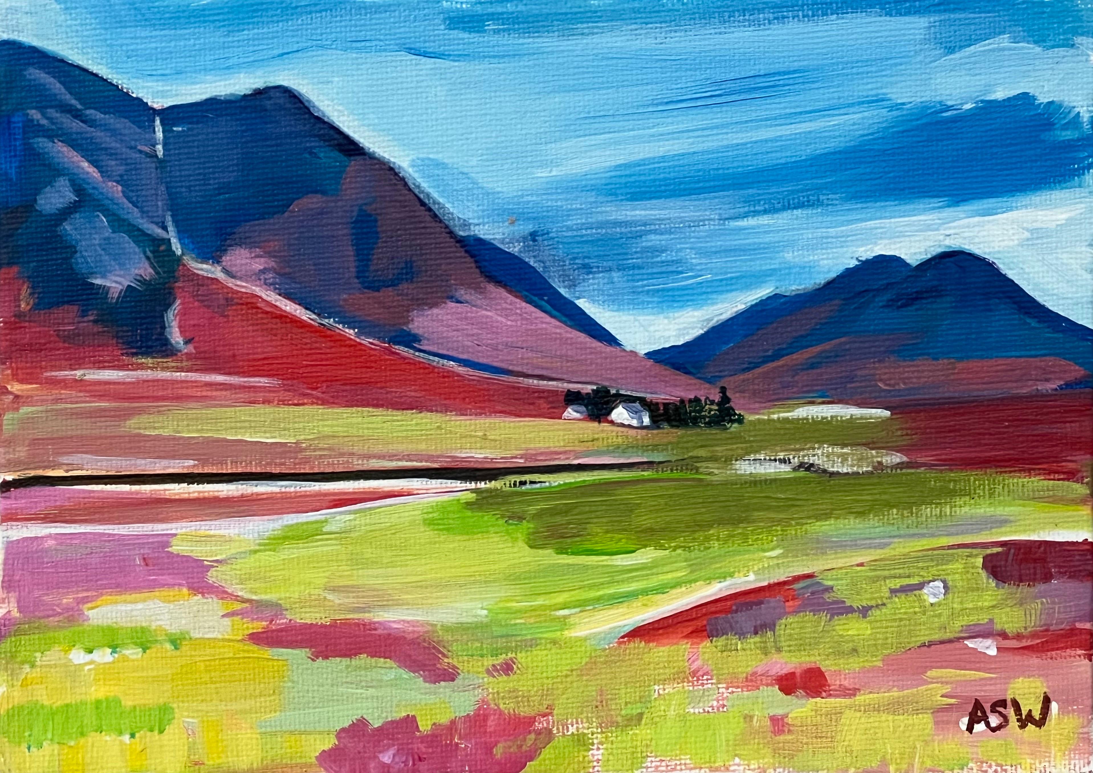 Miniature Landscape Study of Scottish Highlands by Contemporary British Artist For Sale 2