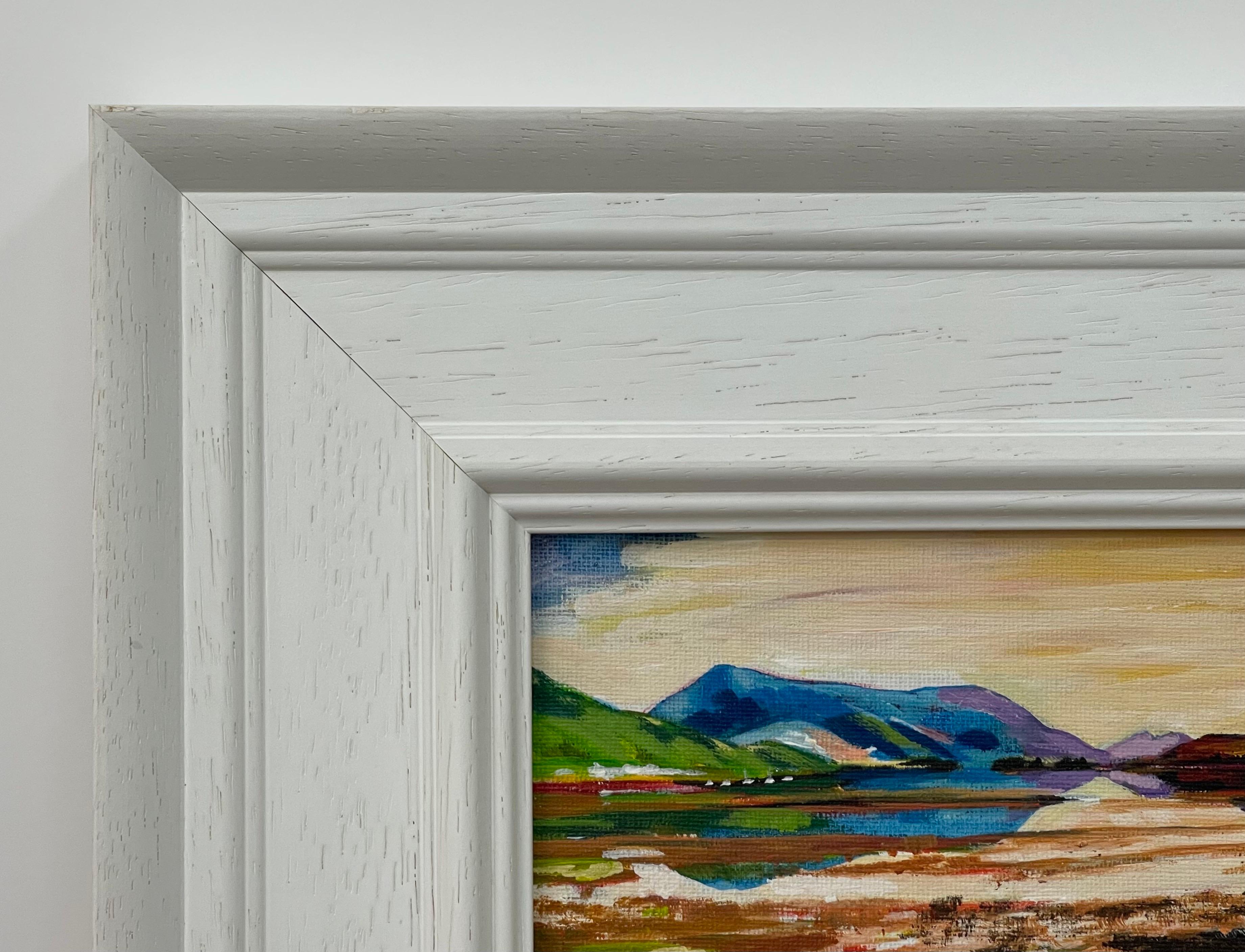 Miniature Landscape Study of Scottish Highlands by Contemporary British Artist - Gray Landscape Painting by Angela Wakefield