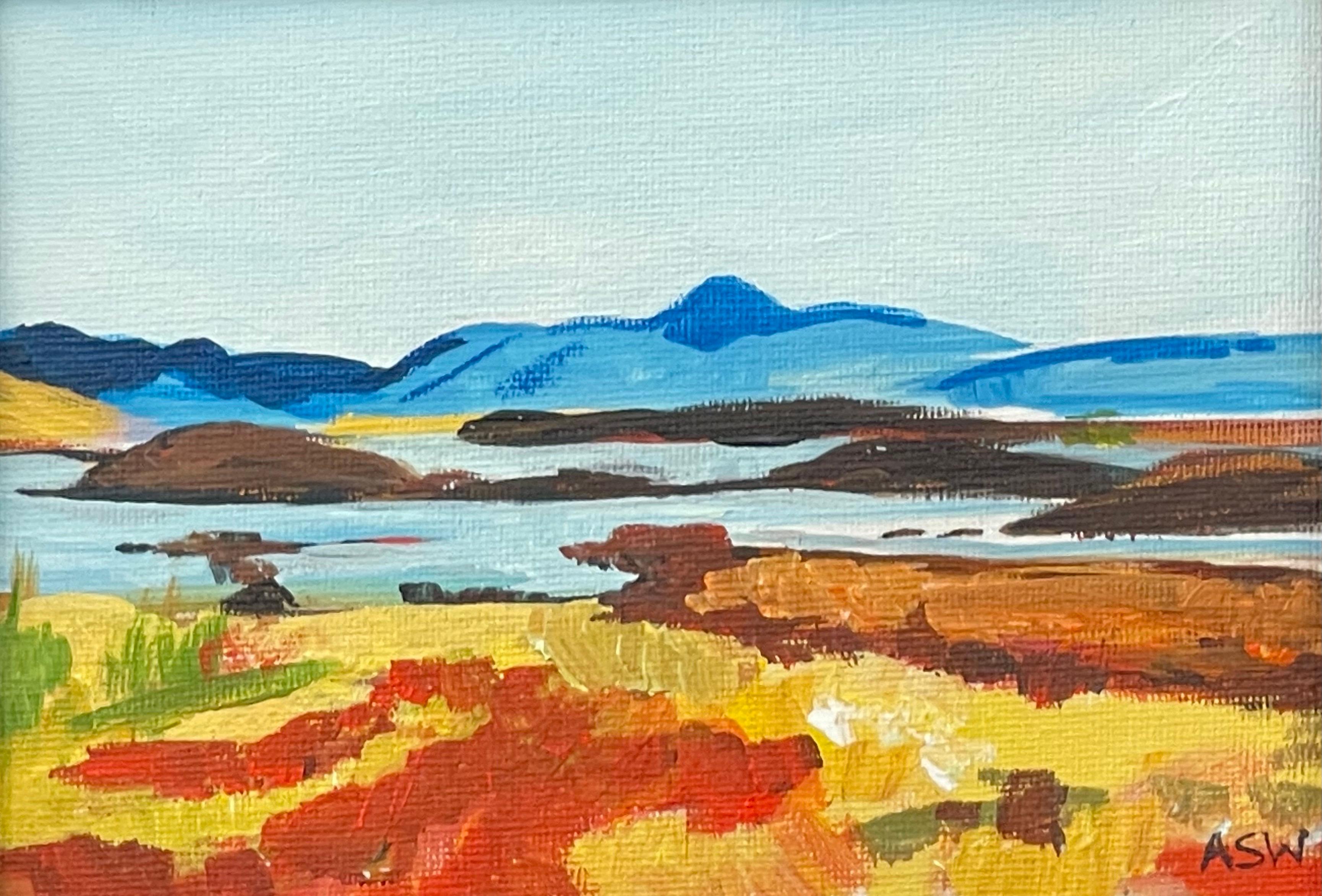 Miniature Landscape Study of Scottish Highlands by Contemporary British Artist For Sale 3