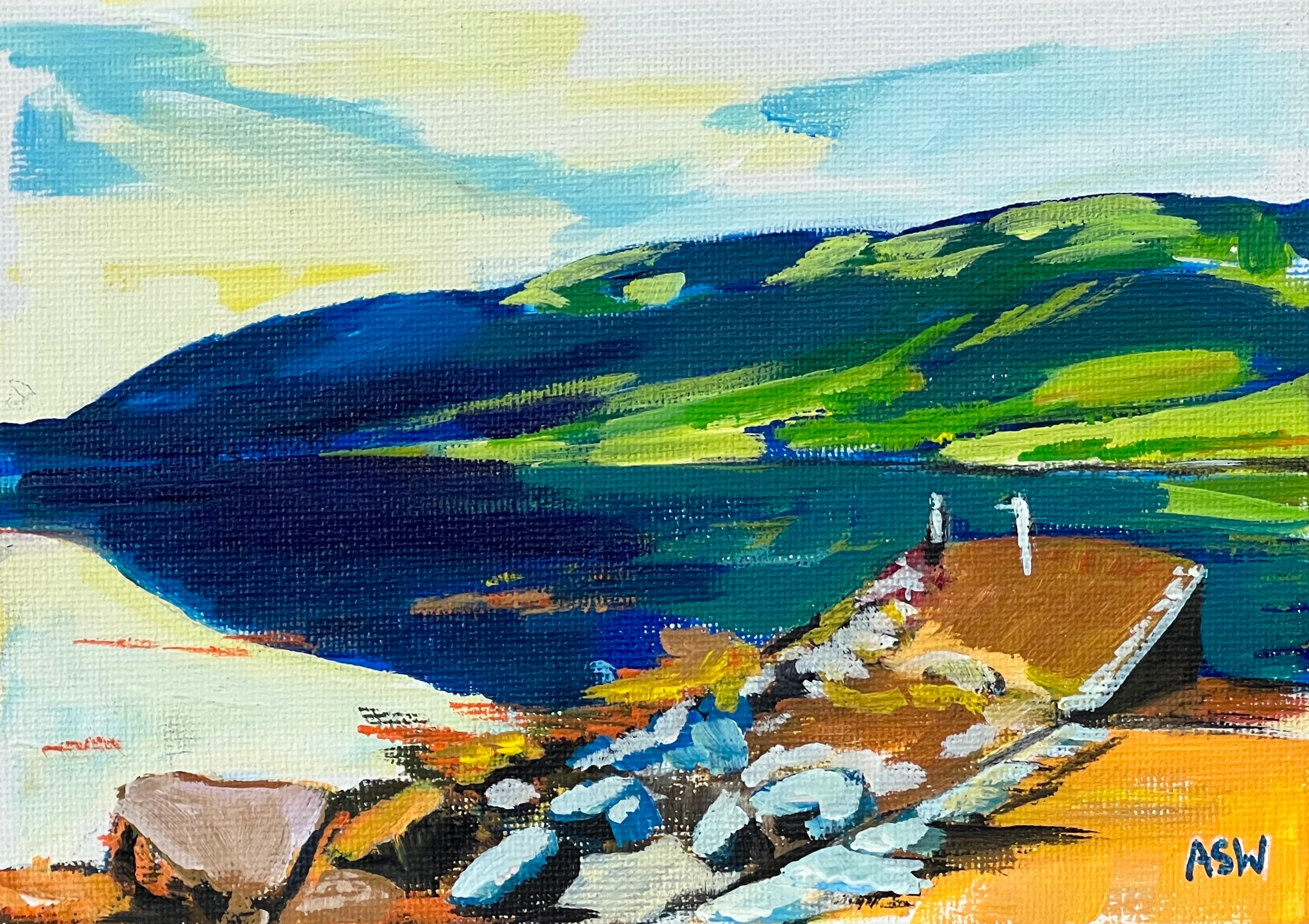 Miniature Landscape Study of Scottish Highlands by Contemporary British Artist For Sale 3