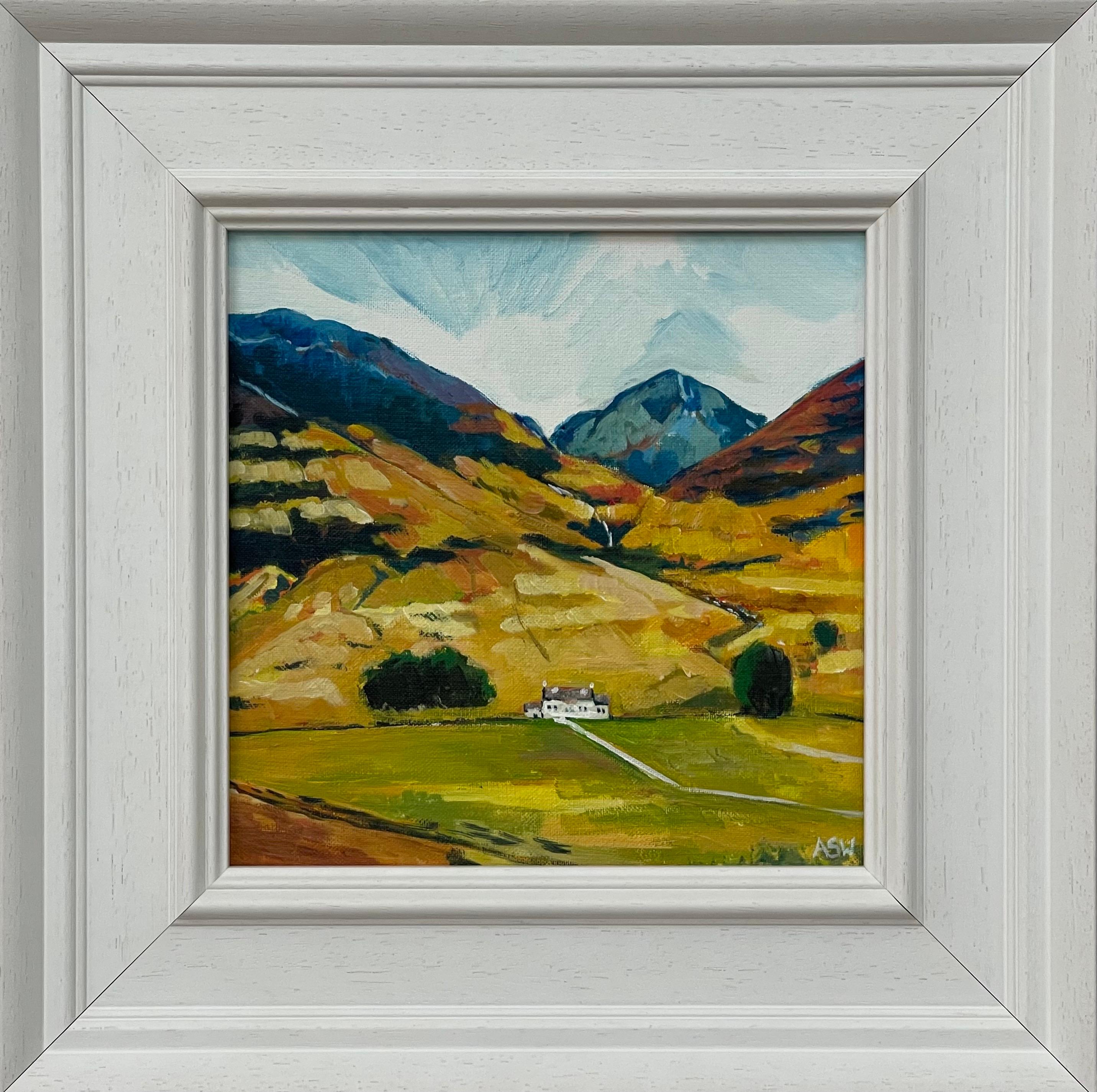 Angela Wakefield Landscape Painting - Miniature Landscape Study of Scottish Highlands by Contemporary British Artist