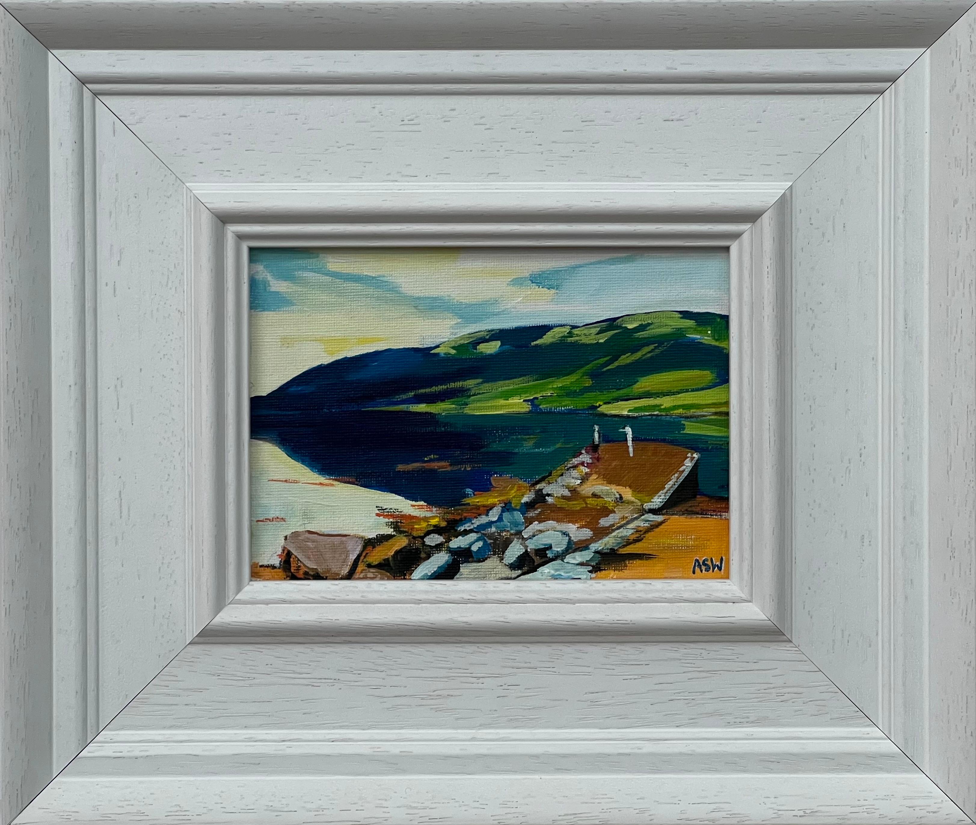 Étude de paysage miniature des Highlands écossais par un artiste britannique contemporain