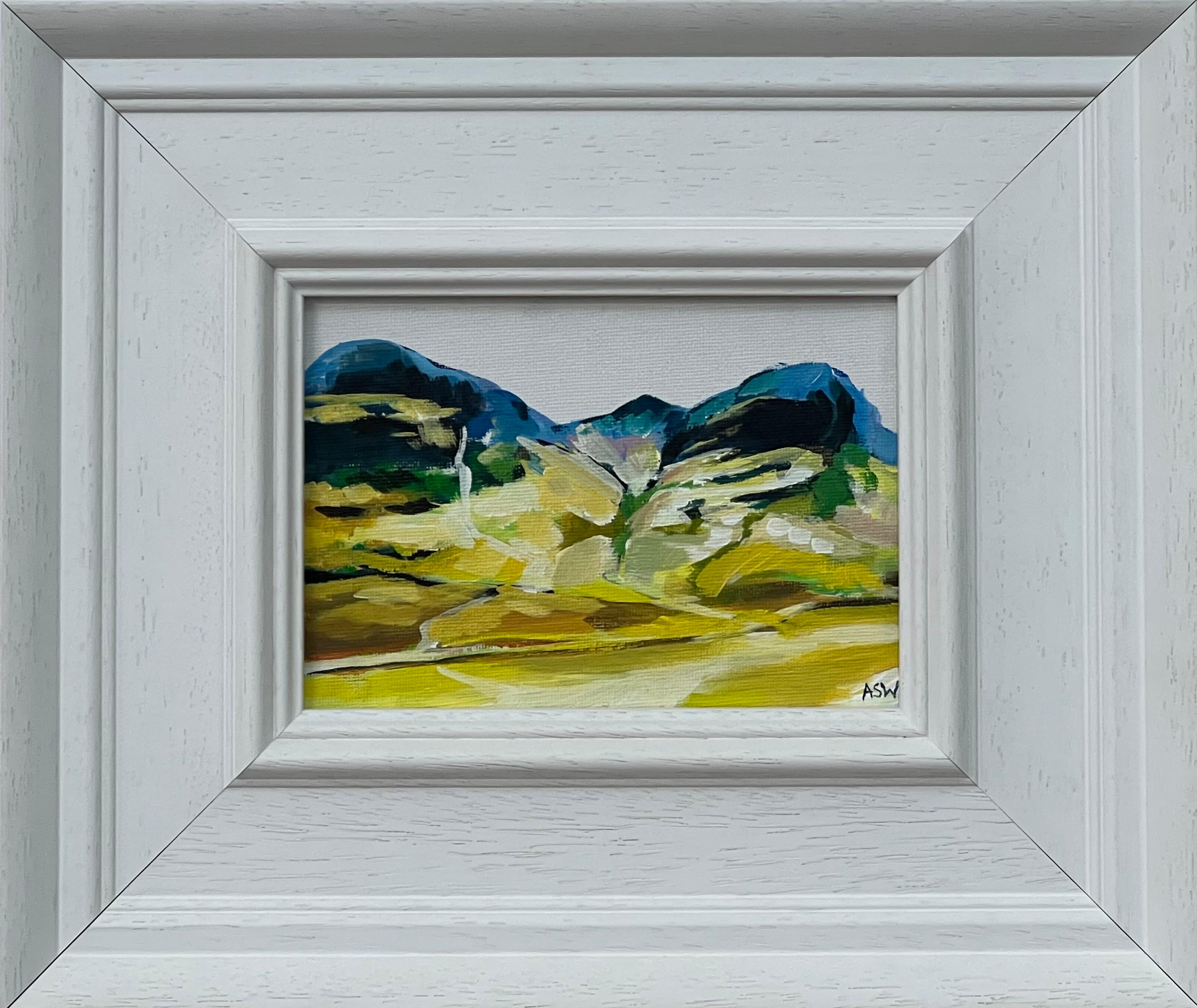 Étude de paysage miniature des Highlands écossais par un artiste britannique contemporain