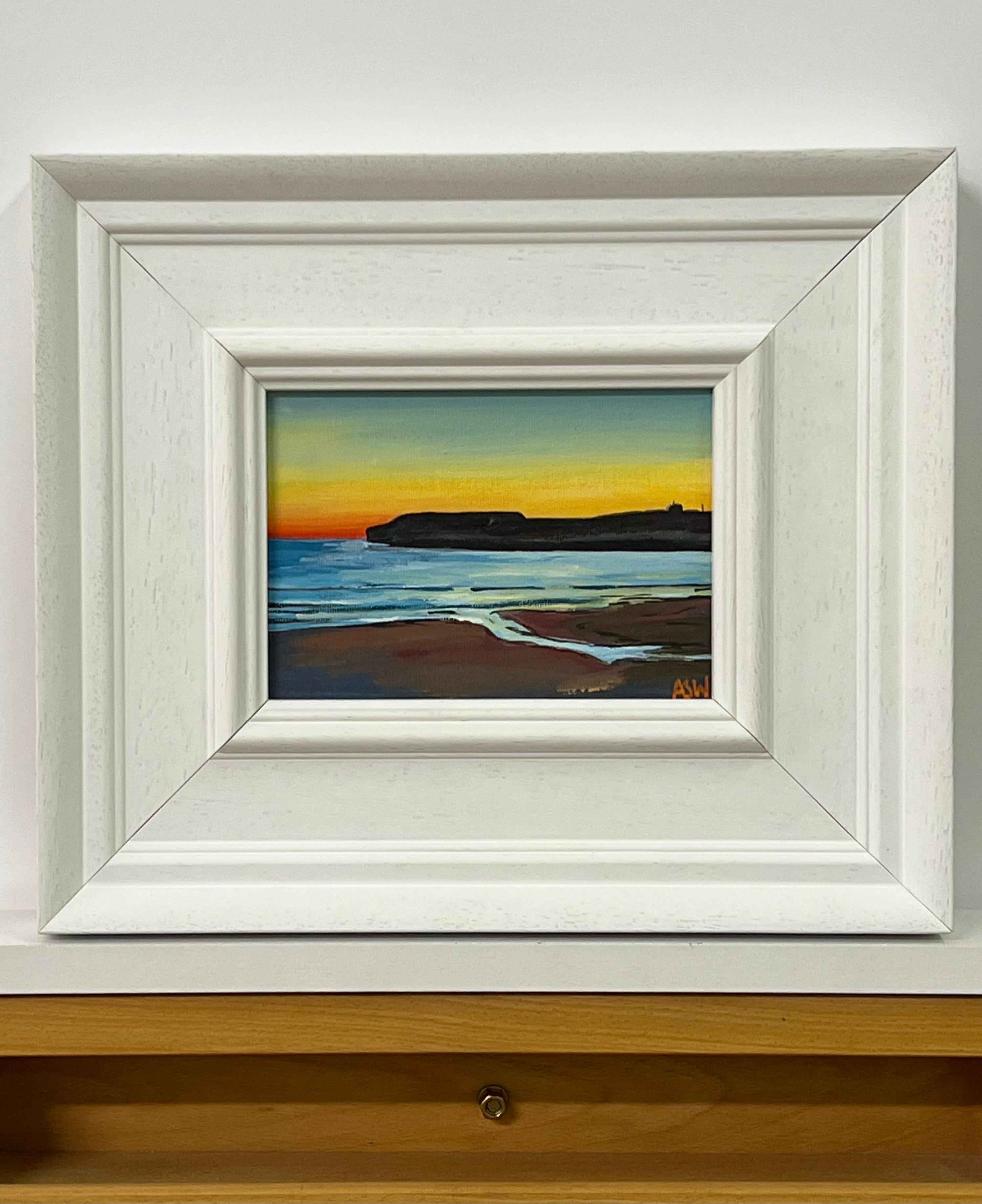 Miniature of Dunnet Head Sunset in the Scottish Highlands by British Artist - Contemporary Painting by Angela Wakefield