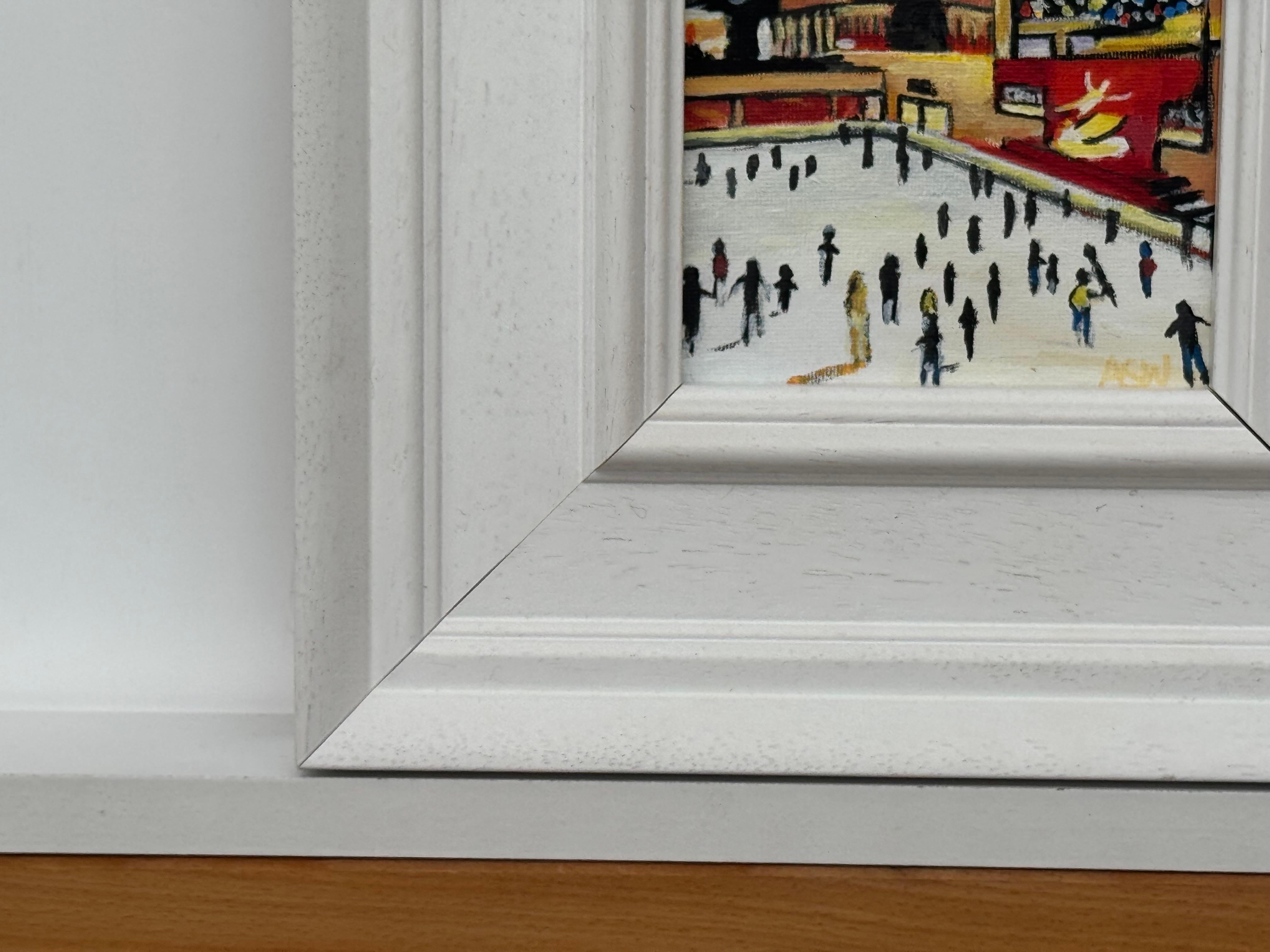 Miniature Original Painting Art Study of Central Park Christmas New York City For Sale 8