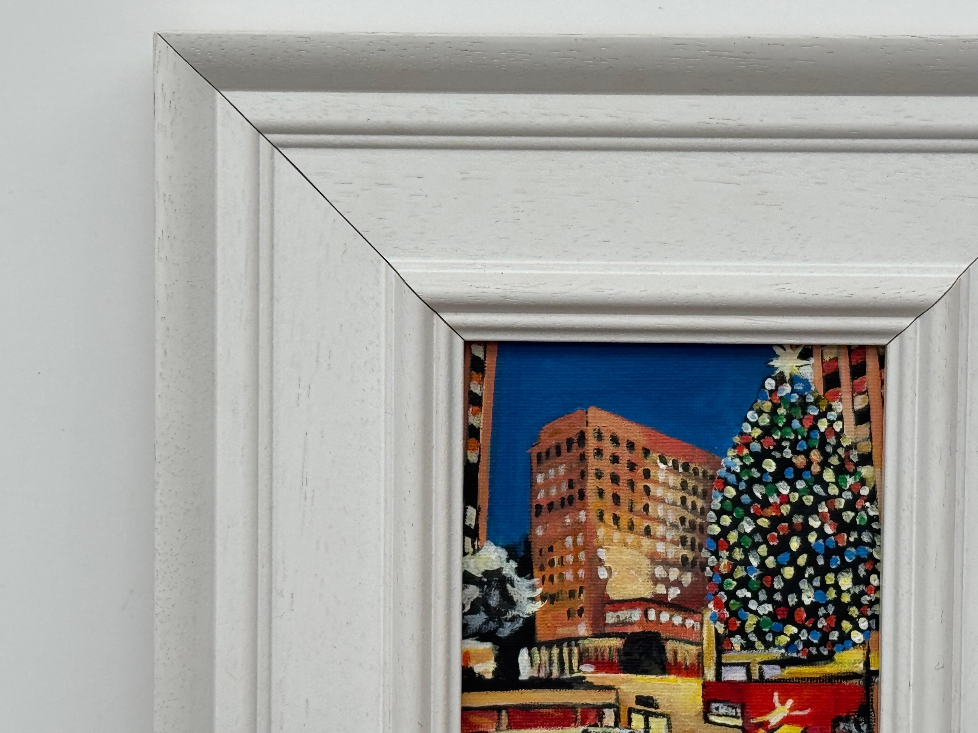 Miniature Original Painting Art Study of Central Park Christmas New York City For Sale 6