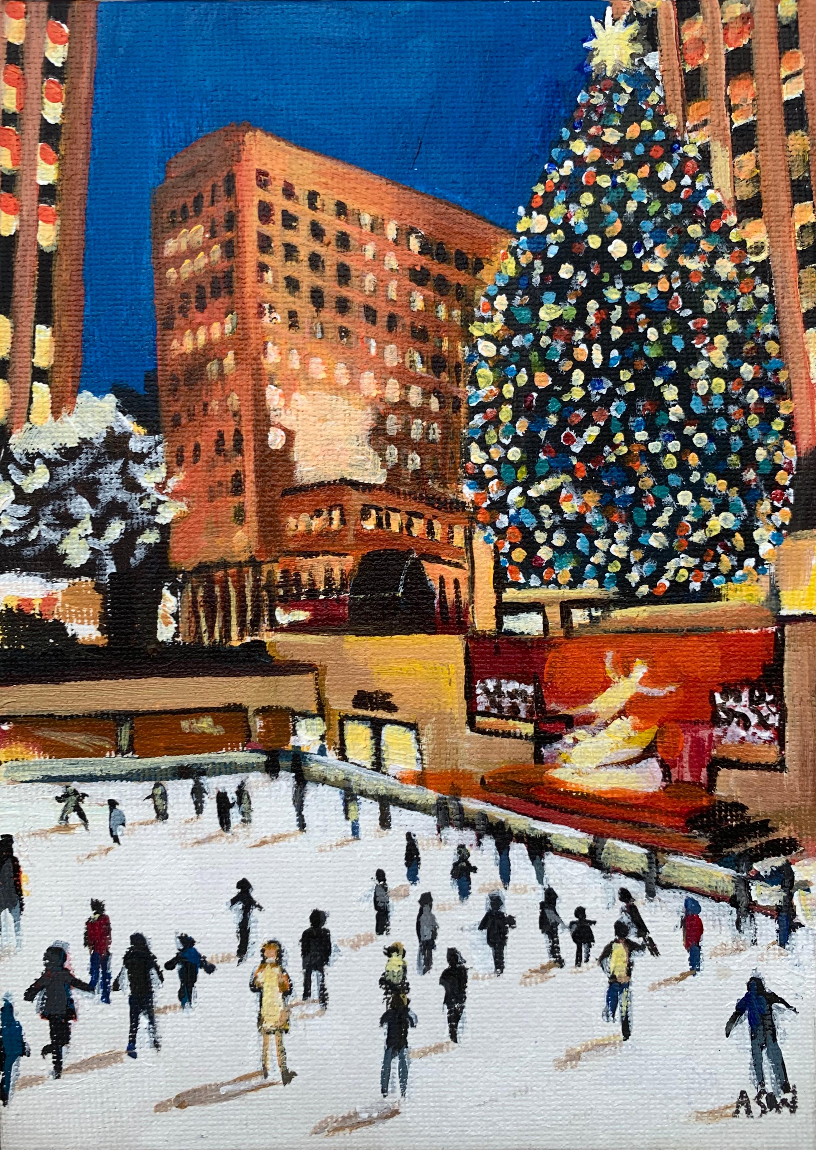 christmas in new york painting