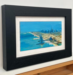 Miniature Painting of City of Dubai United Arab Emirates UAE by British Artist