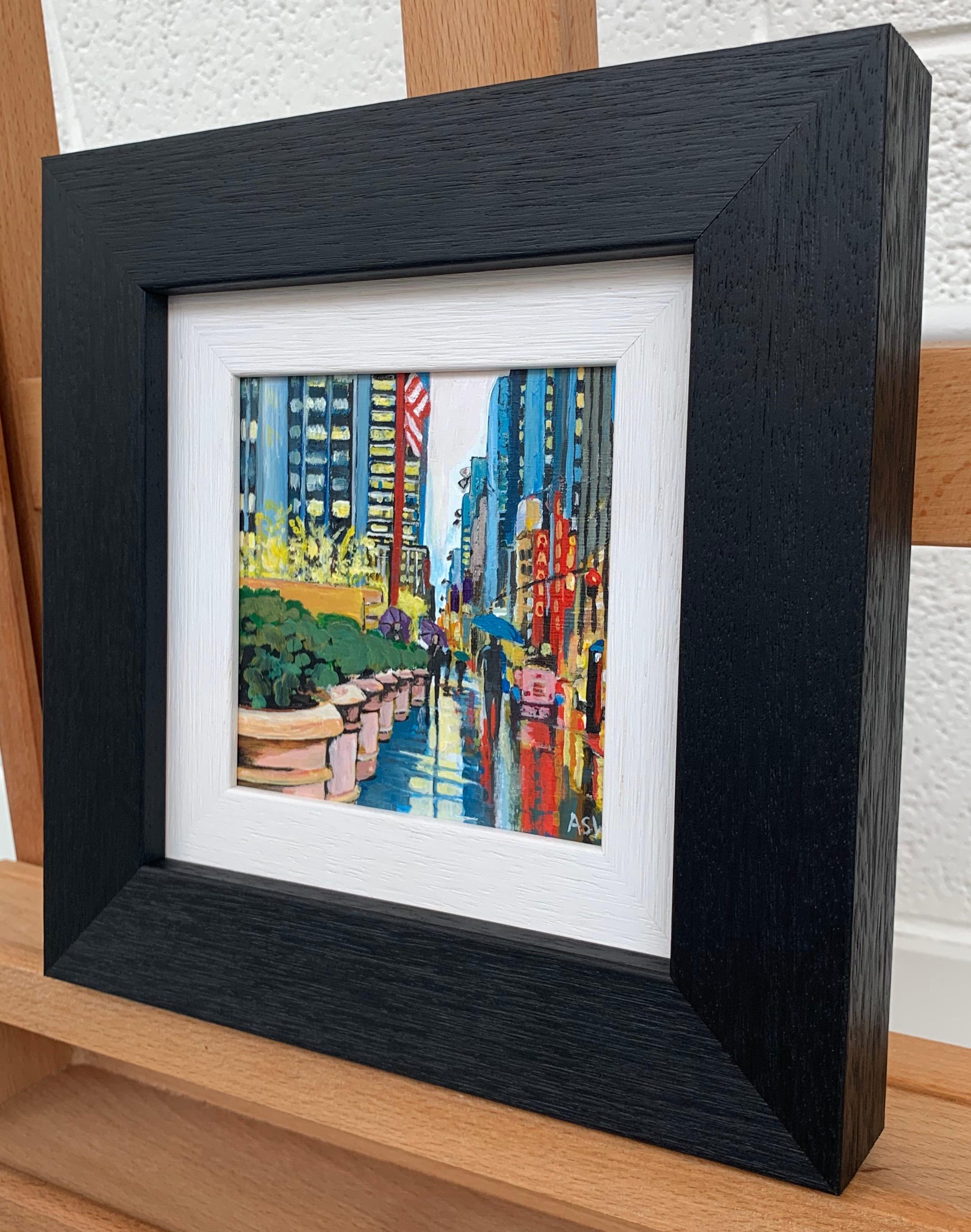 Miniature Painting Radio City Music Hall New York City by British Urban Artist For Sale 2