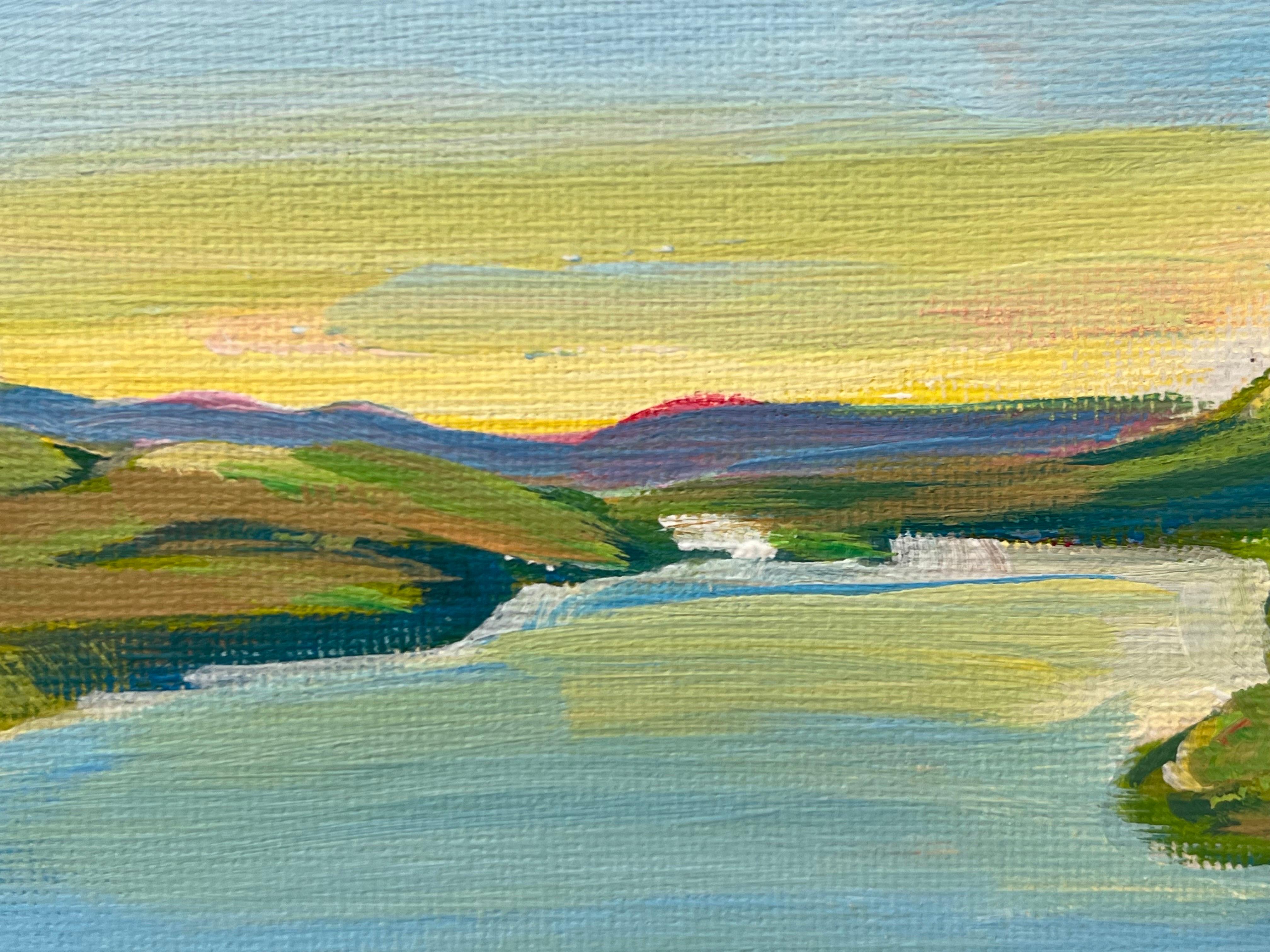 Miniature Painting Study of Hudson River, New York State, USA by British Artist For Sale 4