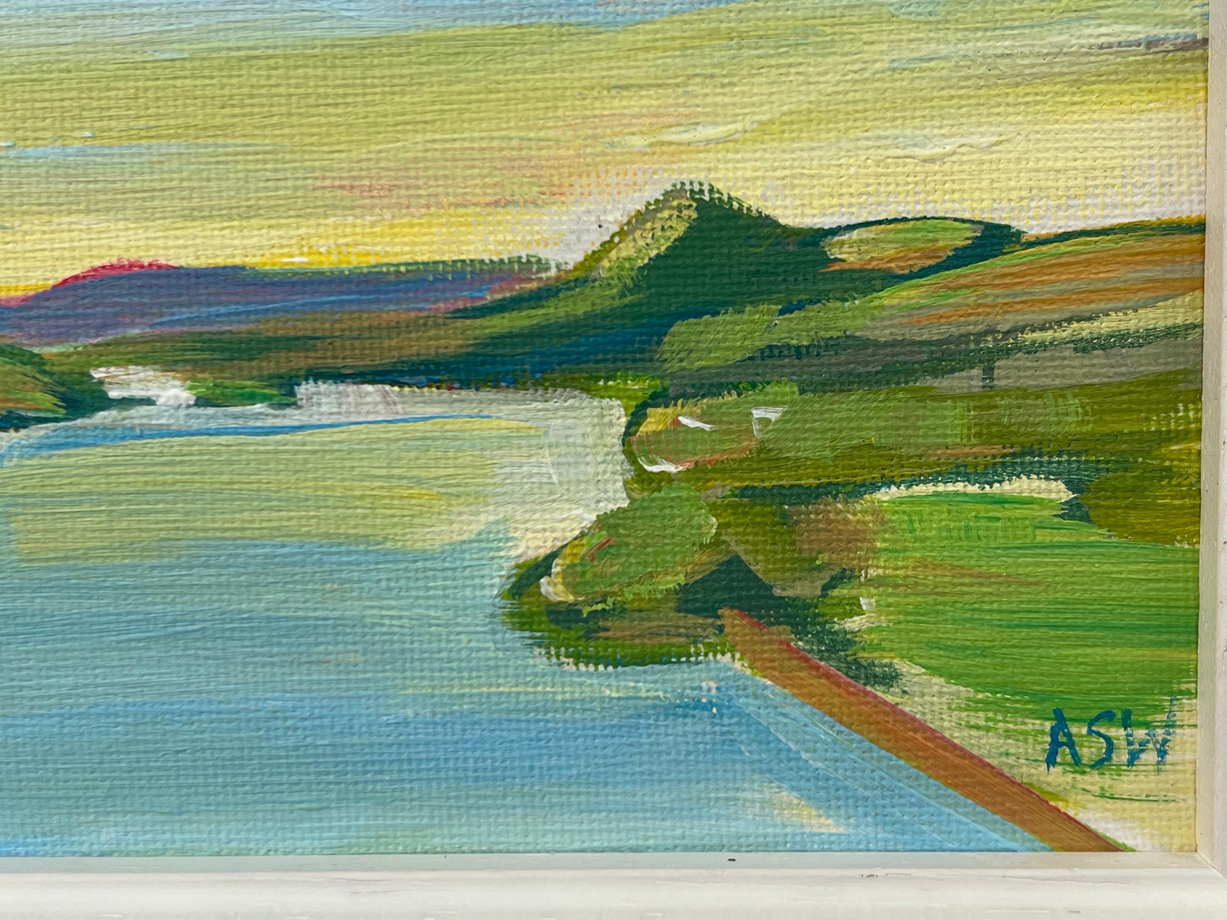 Miniature Painting Study of Hudson River, New York State, USA by British Artist For Sale 5