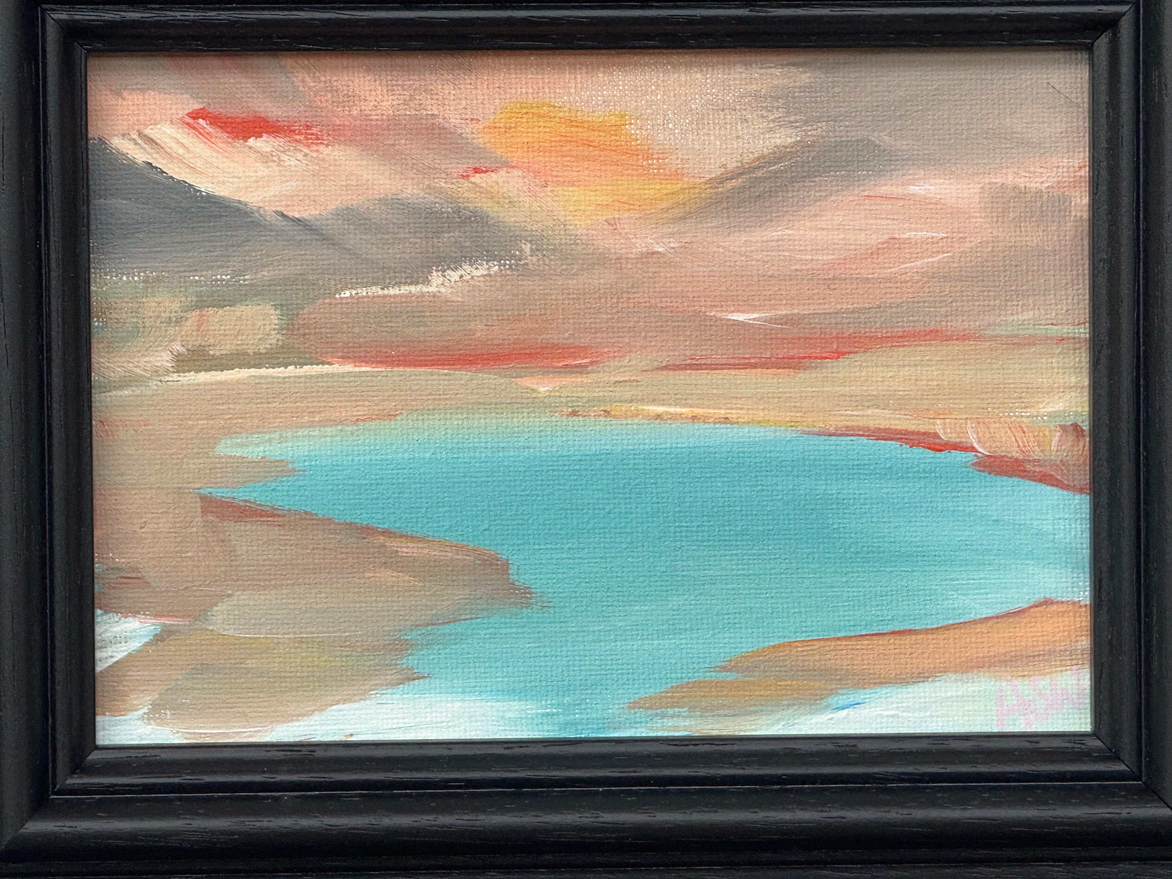Miniature Seascape Art Study of South English Coastline by Contemporary Artist (en anglais seulement) en vente 3