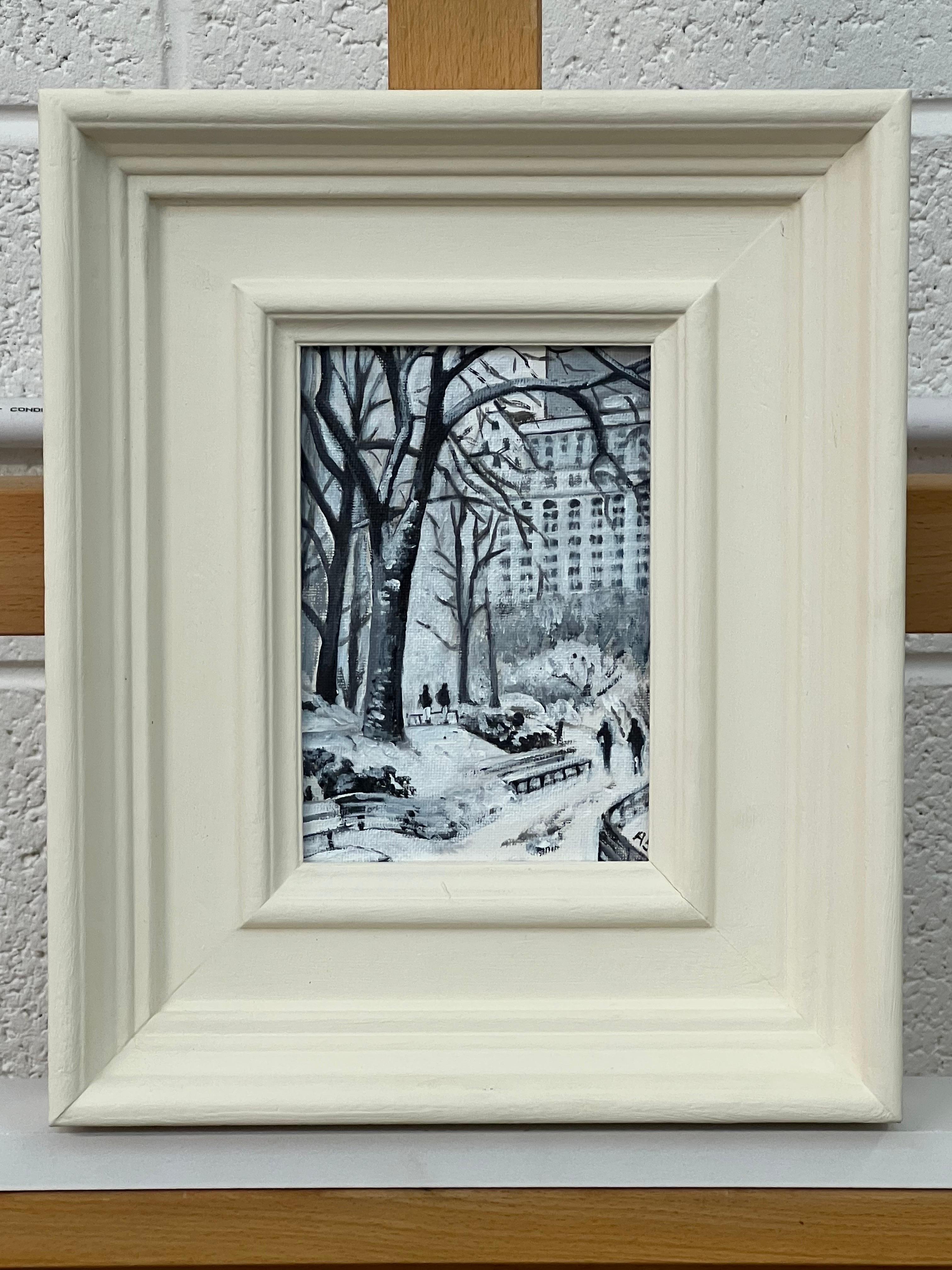 Estudio en miniatura Central Park New York City Winter por Artista Británico Contemporáneo 1