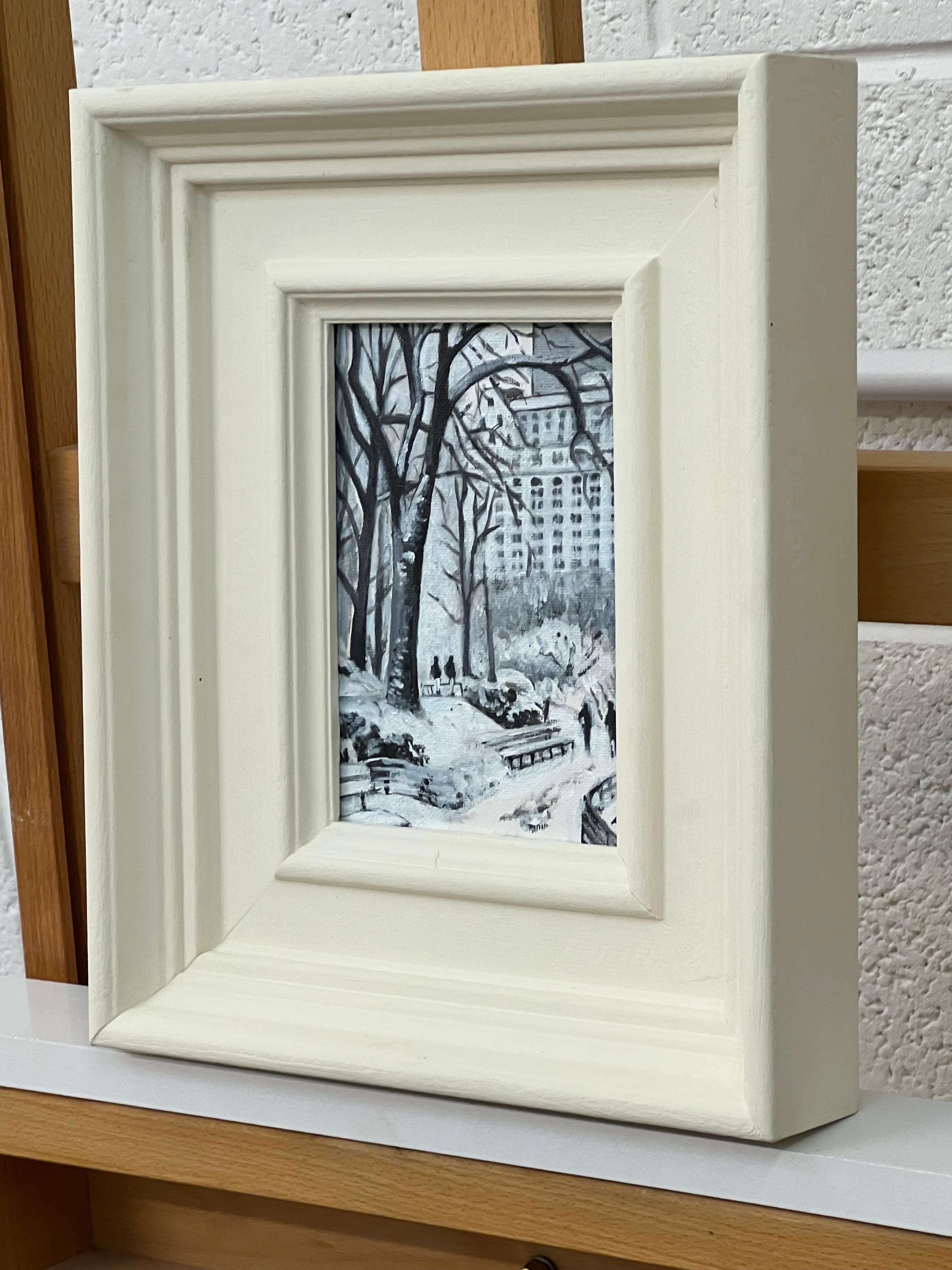 Estudio en miniatura Central Park New York City Winter por Artista Británico Contemporáneo 2
