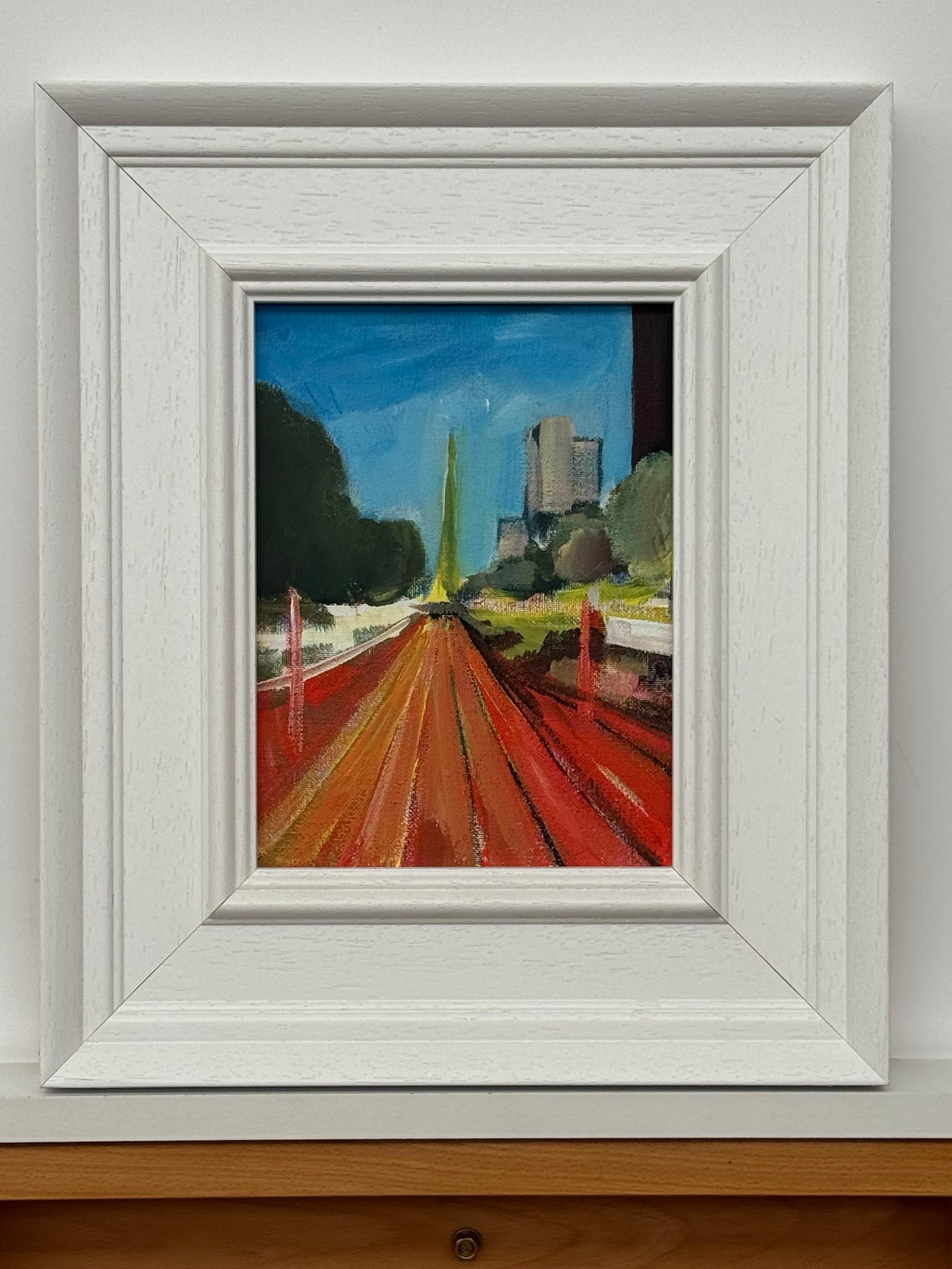 Miniaturstudie des Eiffelturms, Paris, Frankreich von einem zeitgenössischen britischen Künstler – Painting von Angela Wakefield