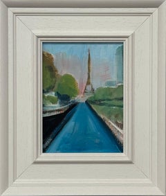 Studio in miniatura della Torre Eiffel, Parigi, Francia di un artista britannico contemporaneo