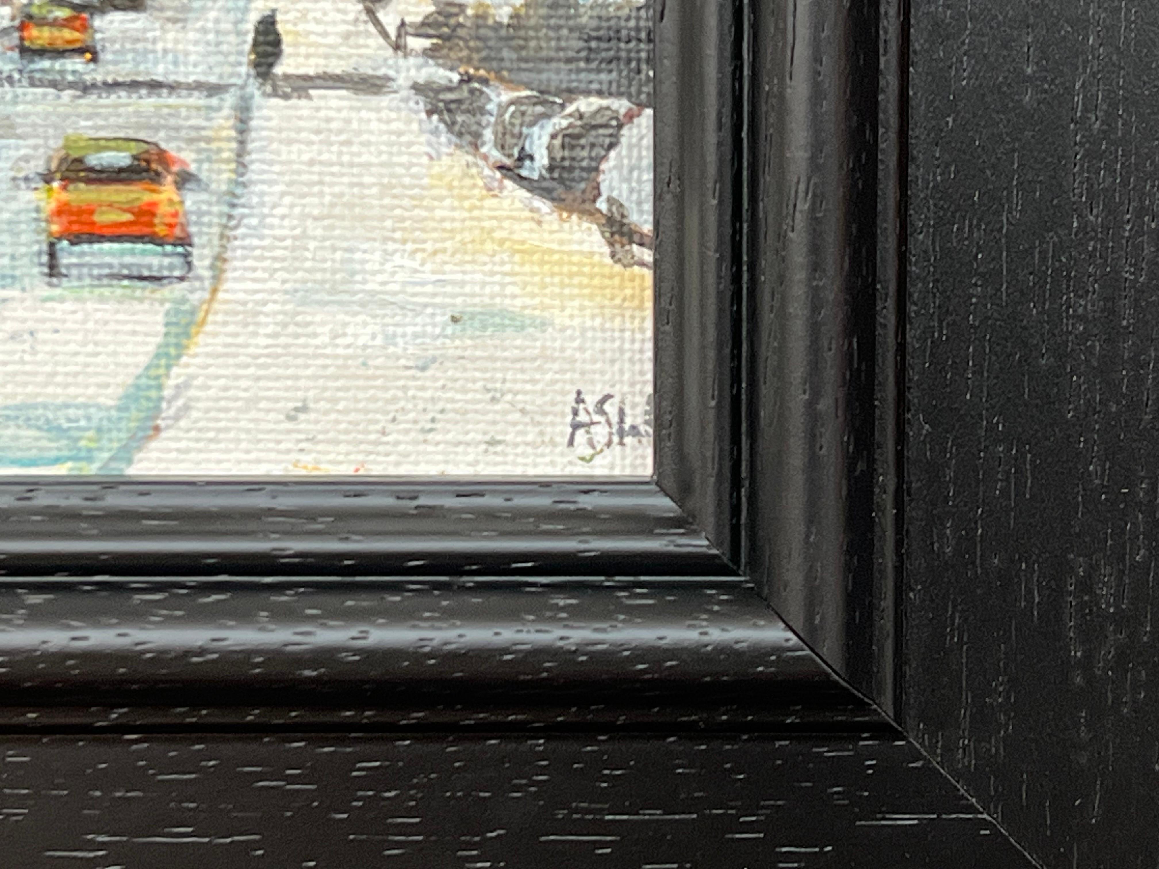 Miniature Study of New York City Street in Winter by Contemporary British Artist 5