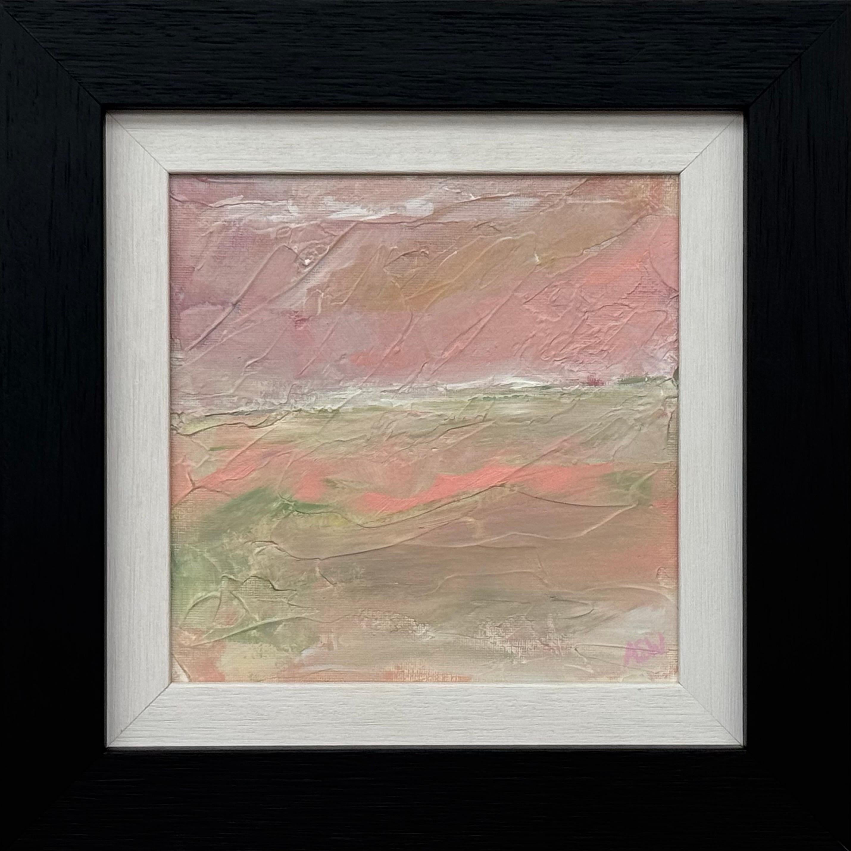 Miniature Textured Abstract Art Unique Original Painting using Pink Colours