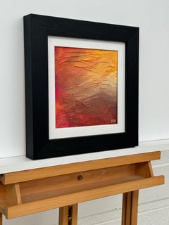 Miniature Textured Abstract Art Unique Original Painting using Reds & Yellows