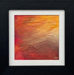 Miniature Textured Abstract Art Unique Original Painting using Reds & Yellows
