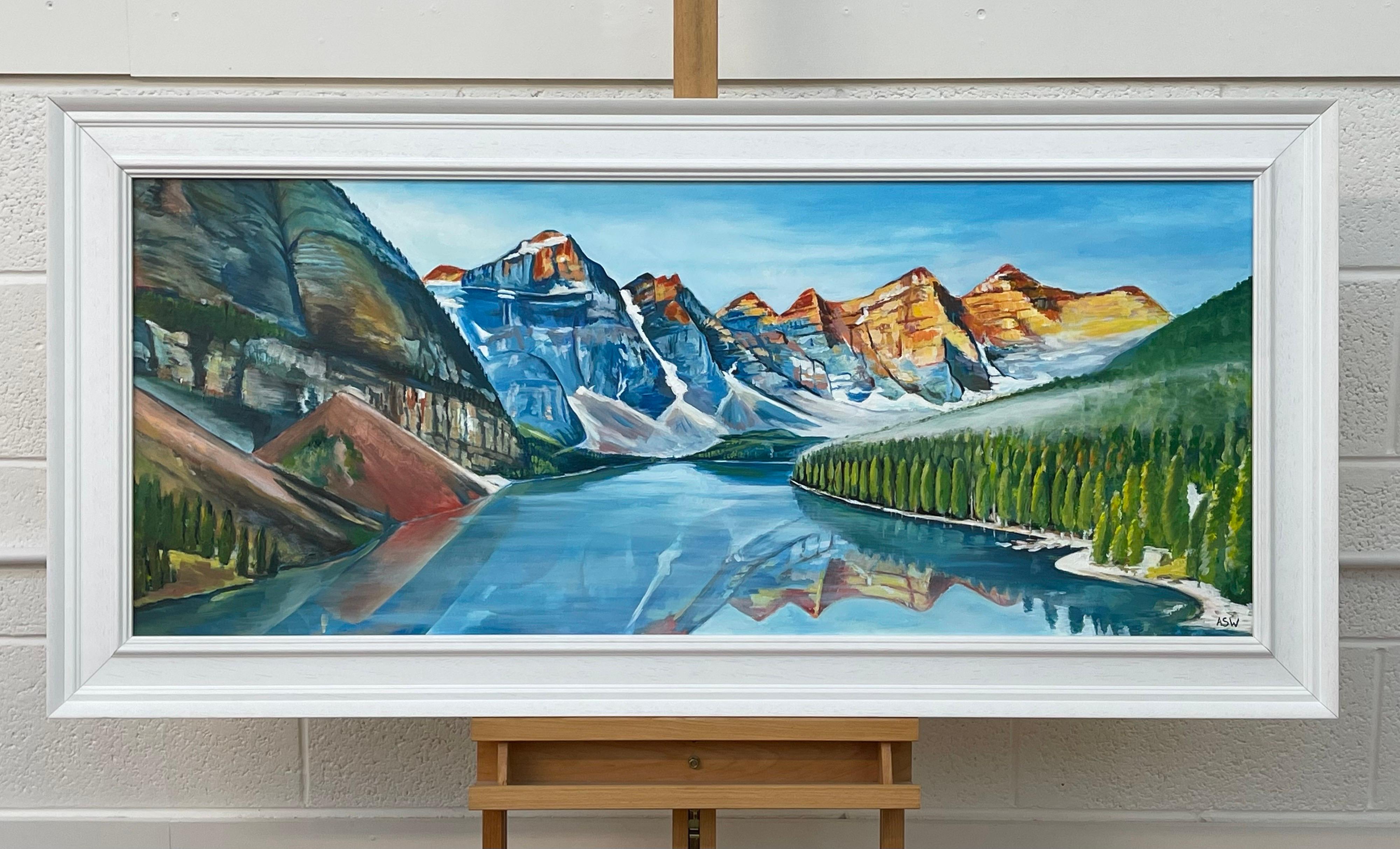 Modern Landscape Painting of Lake Alberta Canada by Contemporary Artist For Sale 7